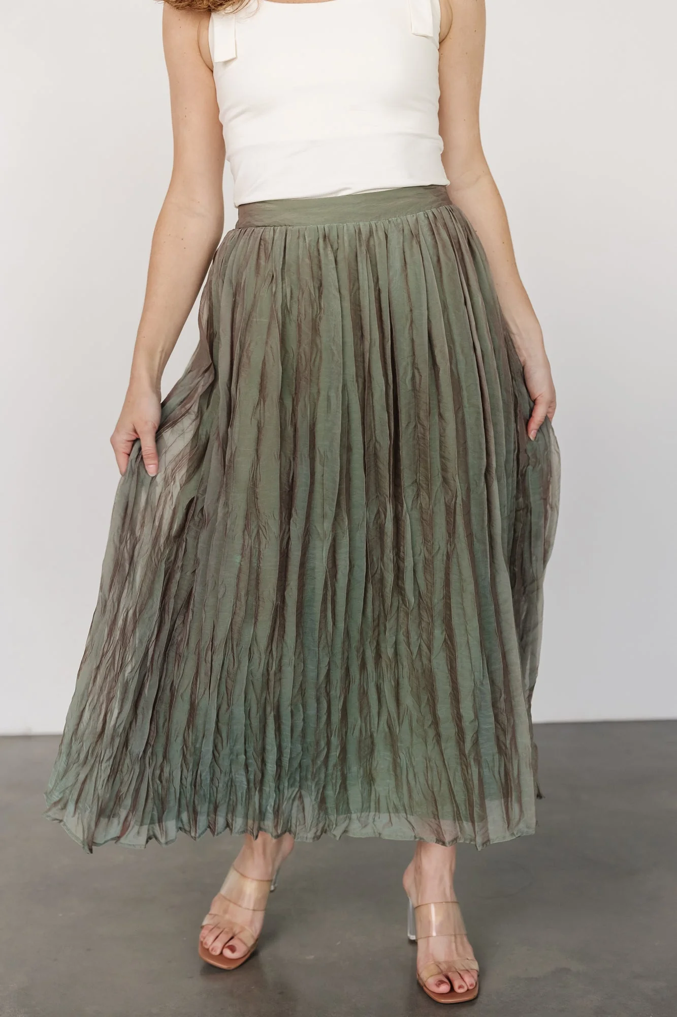 Cyra Midi Skirt | Sage - Vlounger