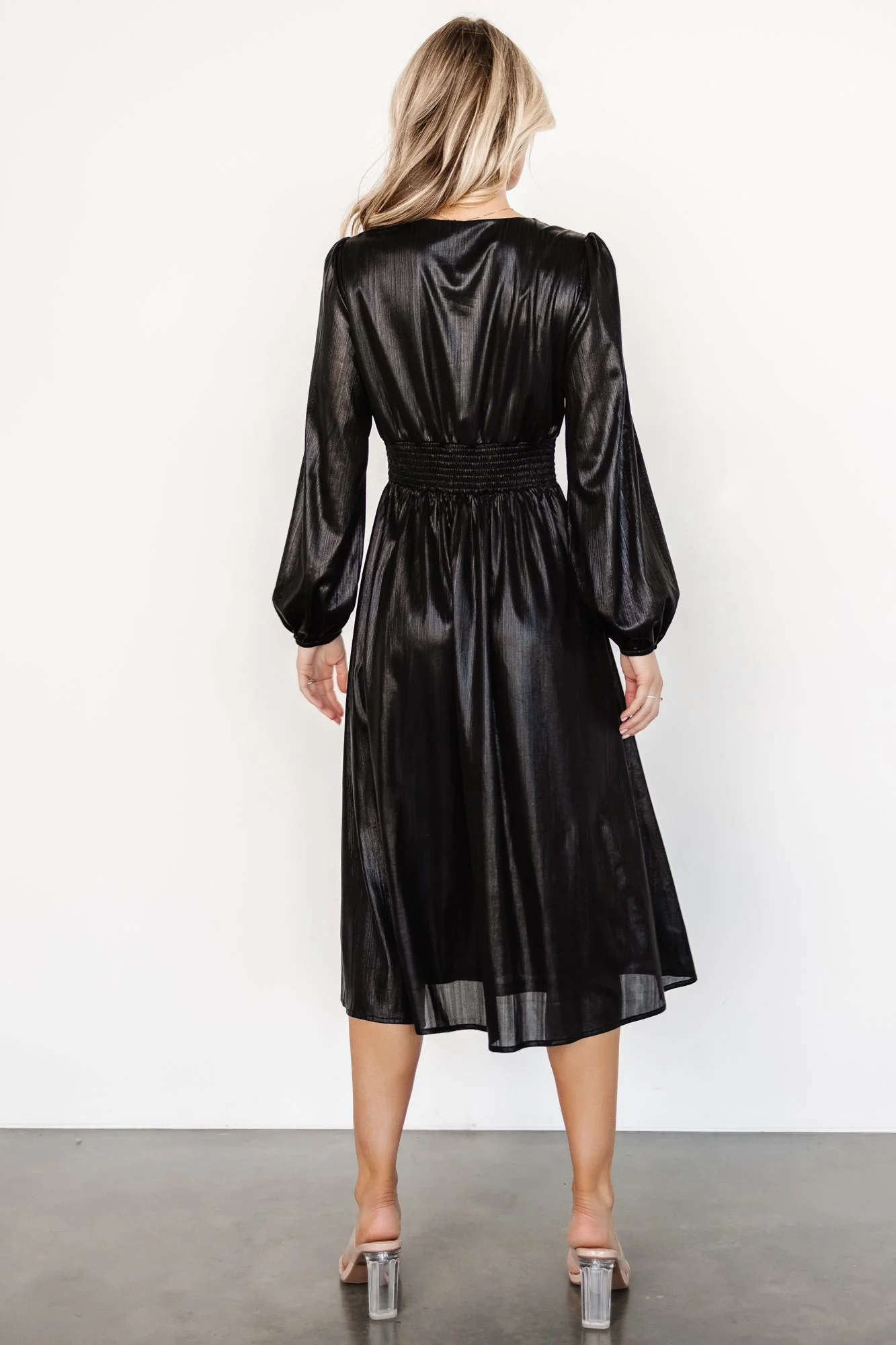 Aisha Shimmer Dress | Black - Vlounger