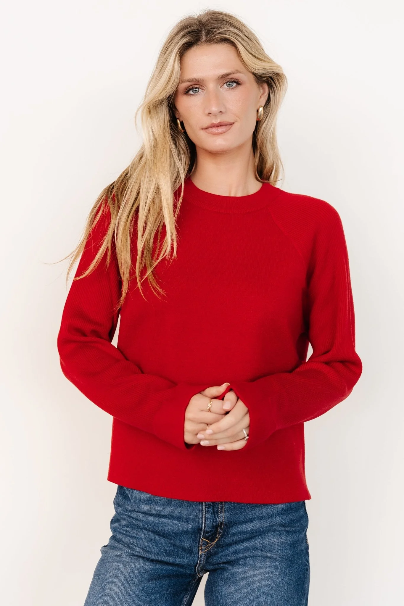 Helena Knit Sweater | Red - Vlounger
