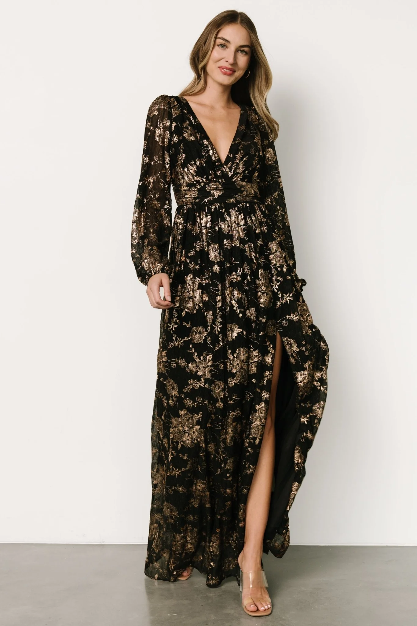 Charlene Maxi Dress | Black + Gold - Vlounger