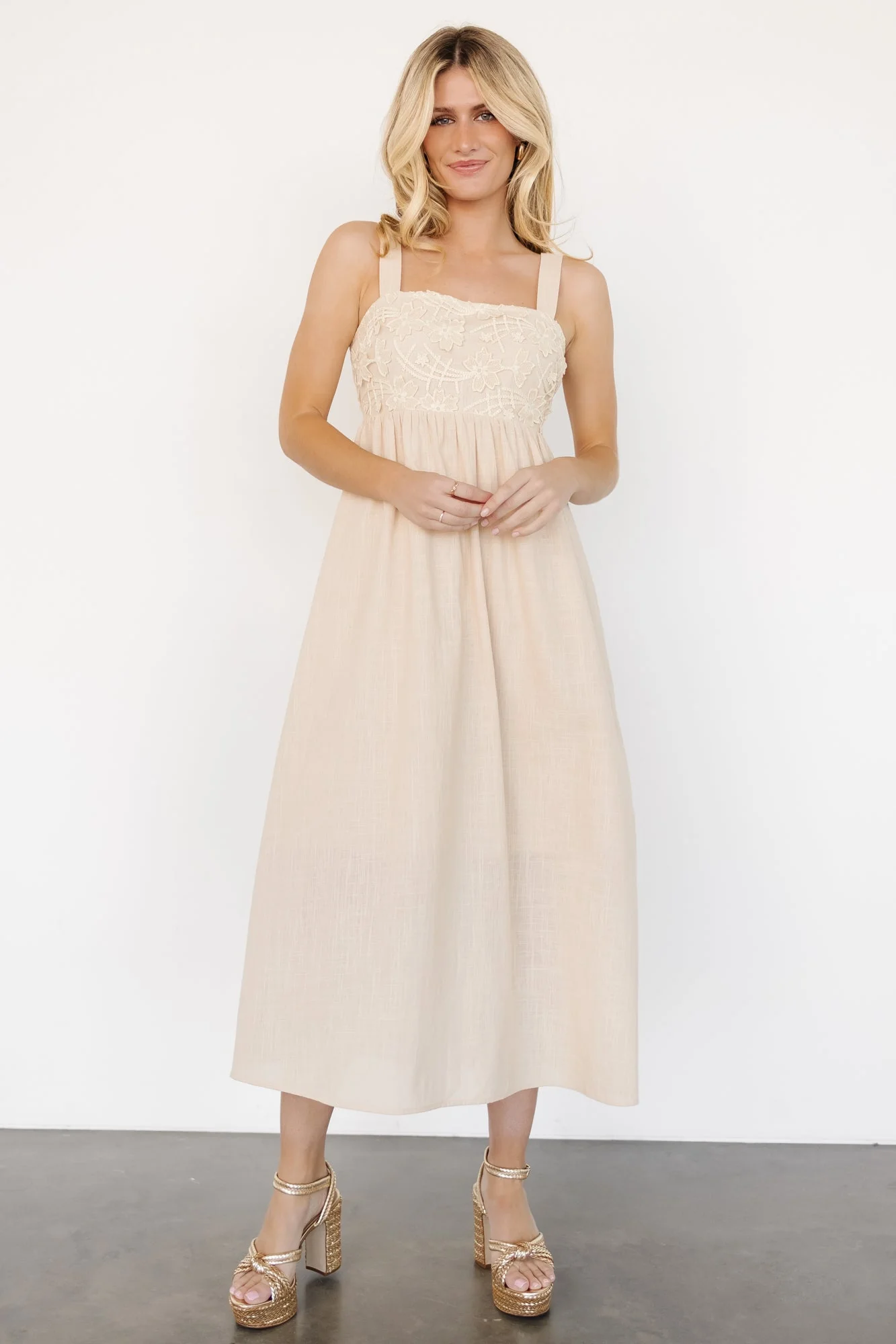 Mia Tie Back Dress | Natural - Vlounger