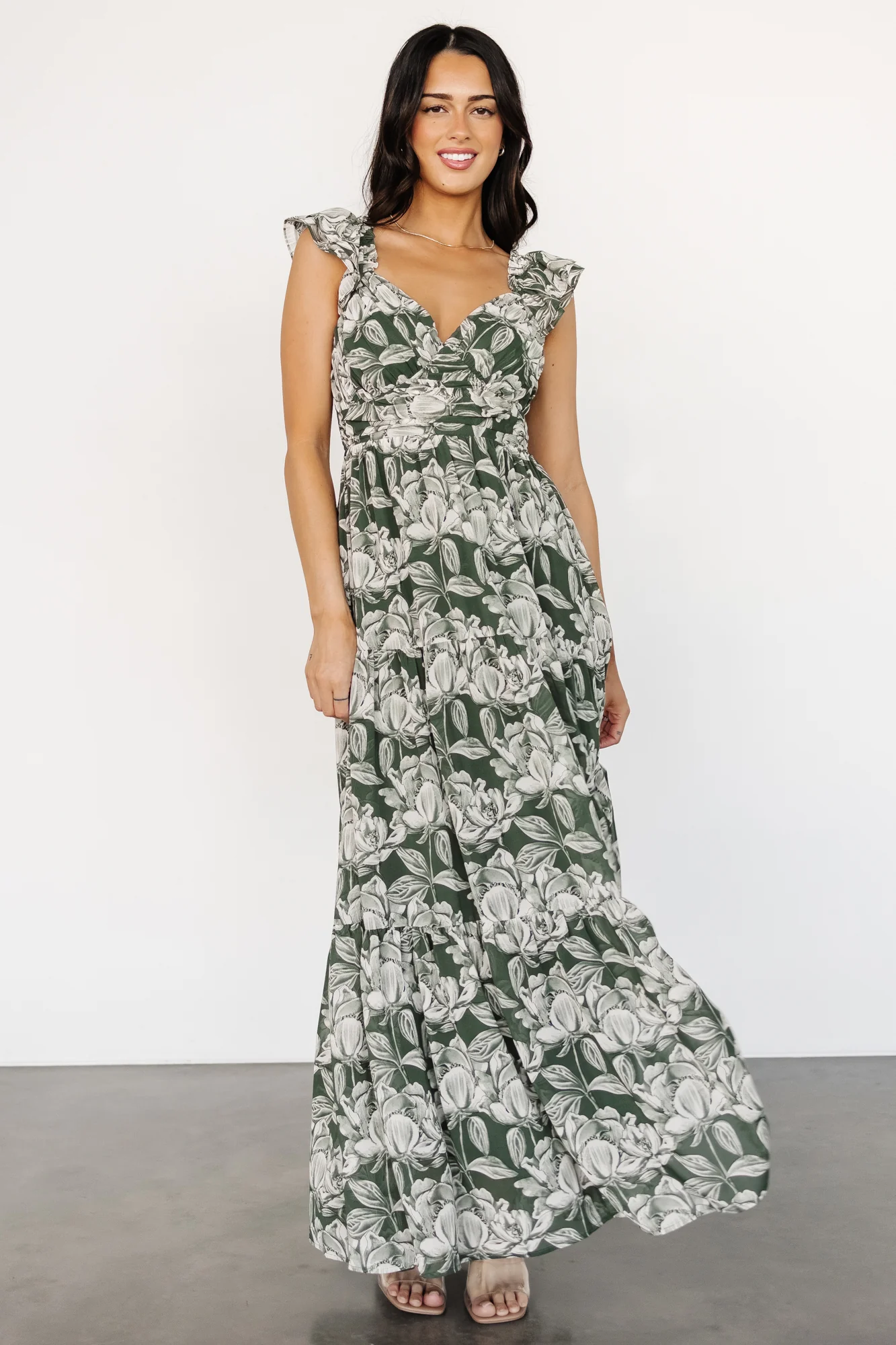 Martina Maxi Dress | Green + White - Vlounger