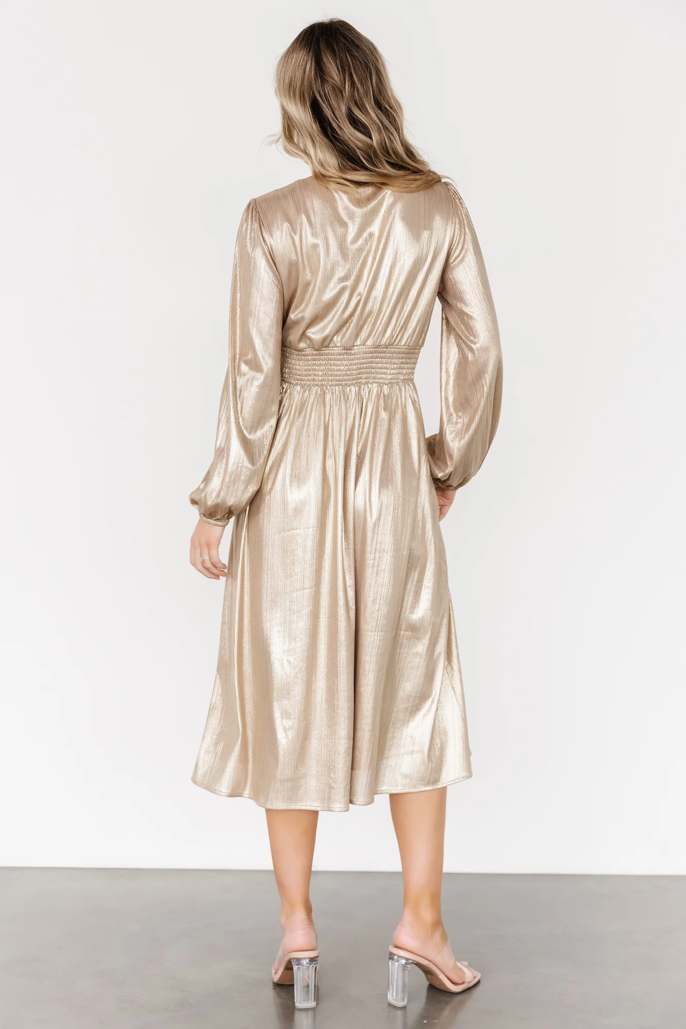 Aisha Shimmer Dress | Champagne - Vlounger