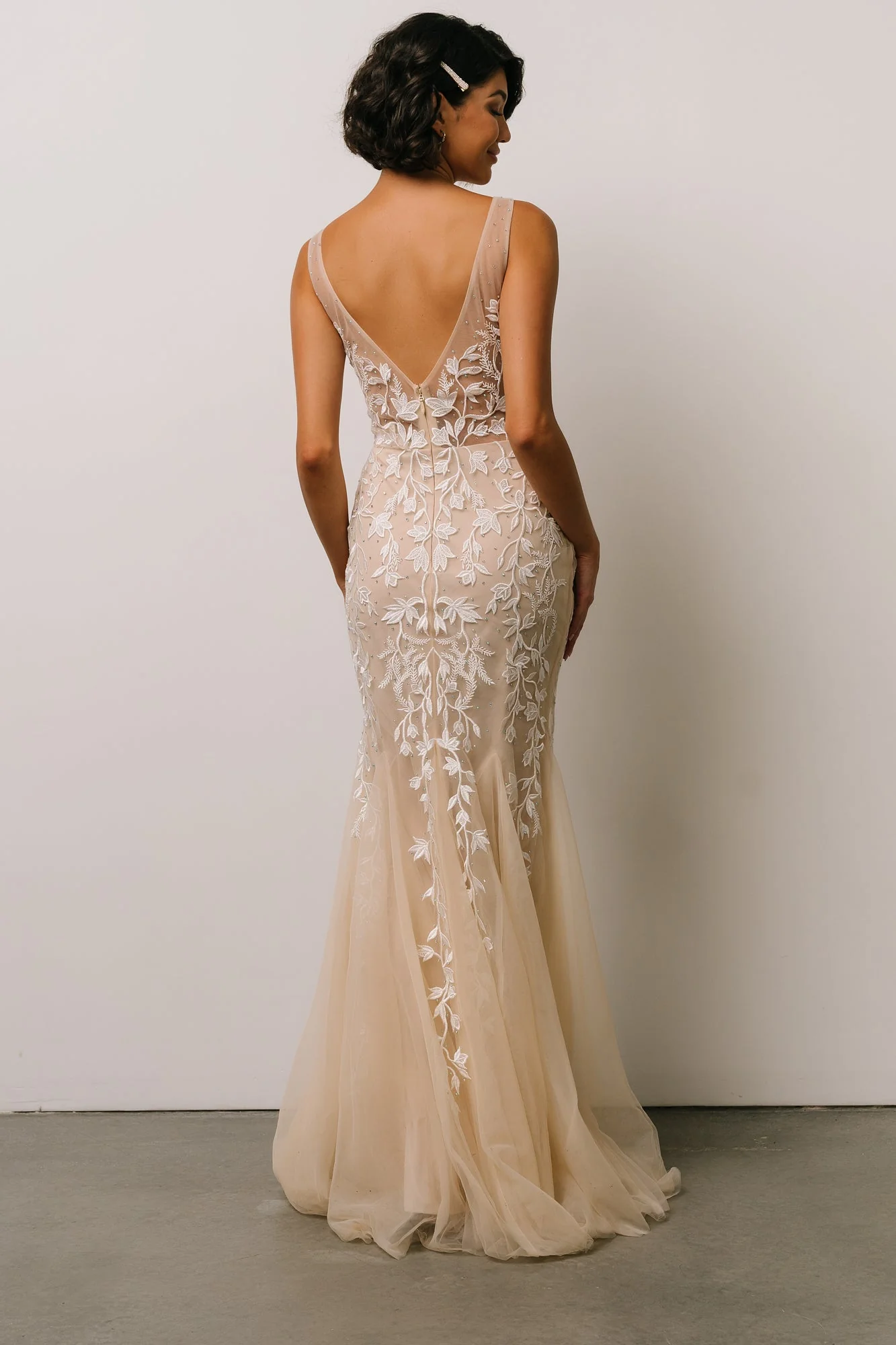 Fleurette Bridal Gown | Beige + Ivory - Vlounger
