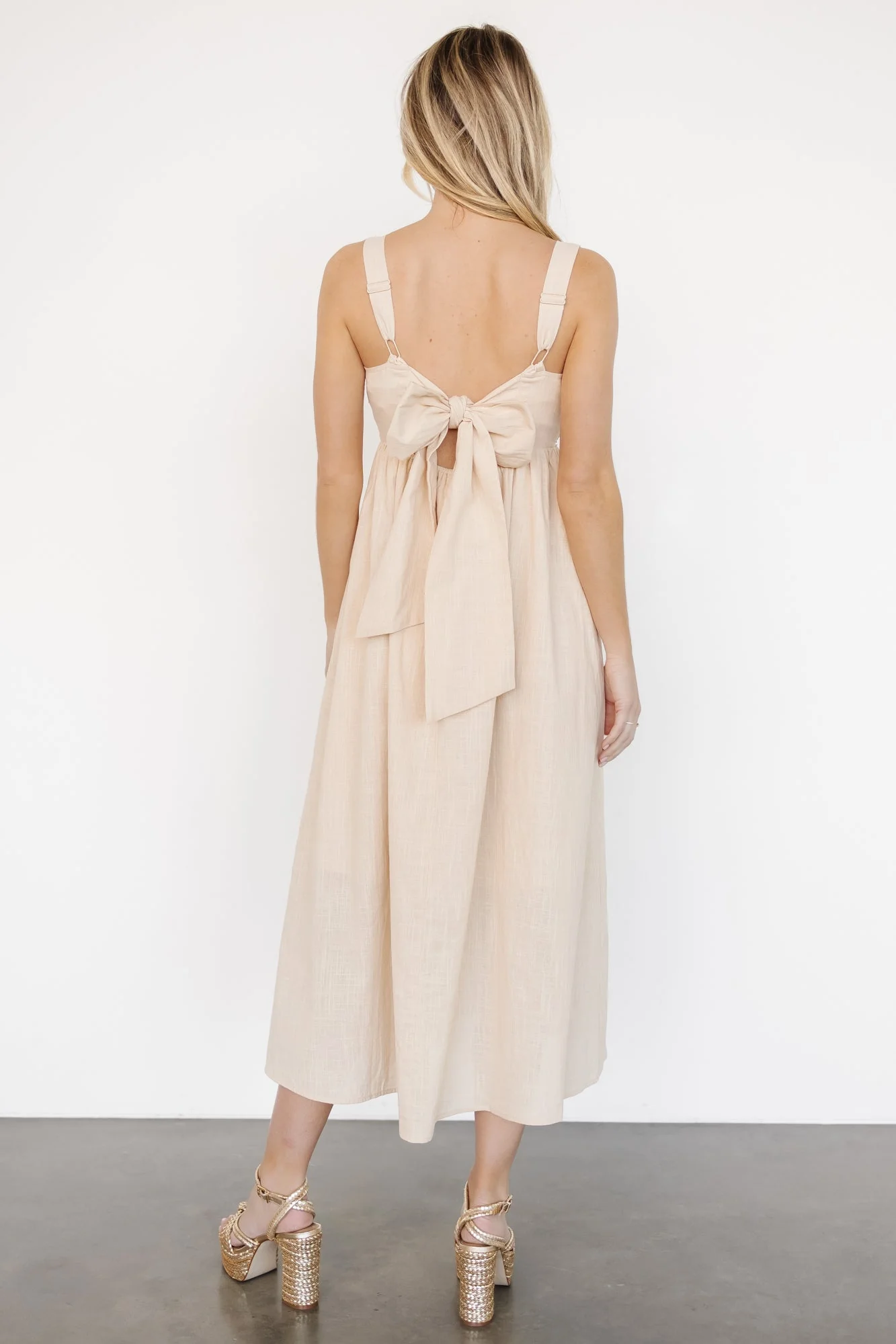 Mia Tie Back Dress | Natural - Vlounger