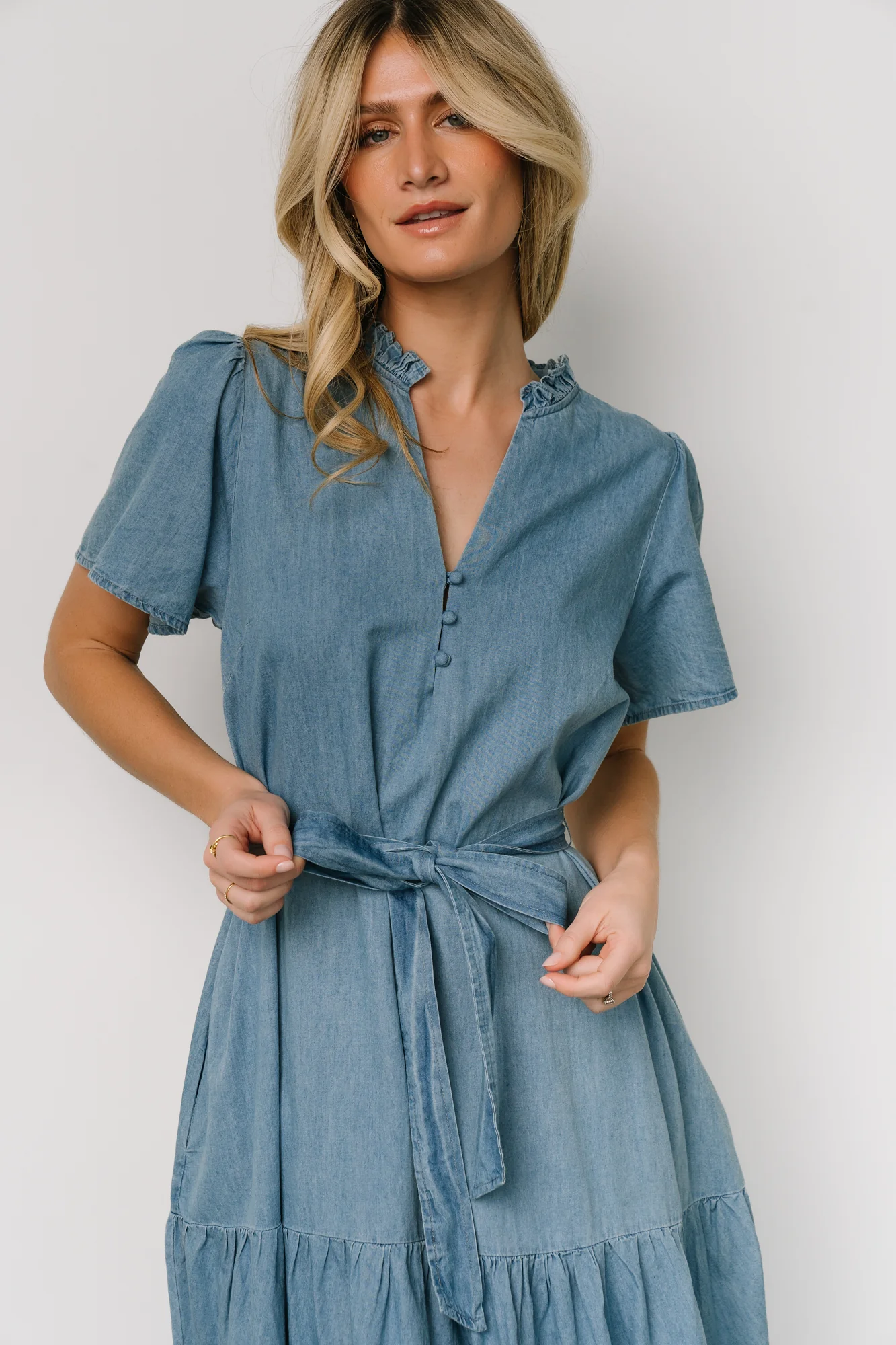 Lisa Midi Dress | Chambray - Vlounger