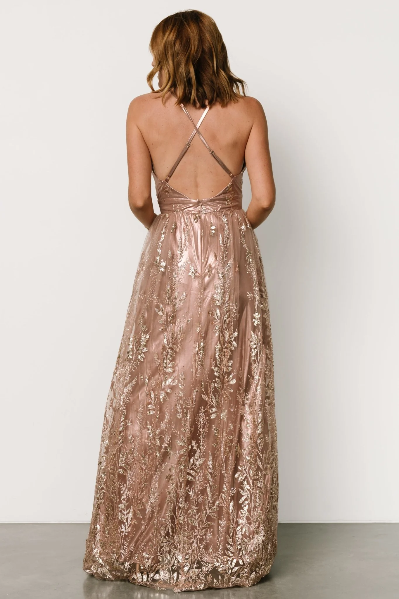 Eirena Sparkle Gown | Rose + Gold - Vlounger