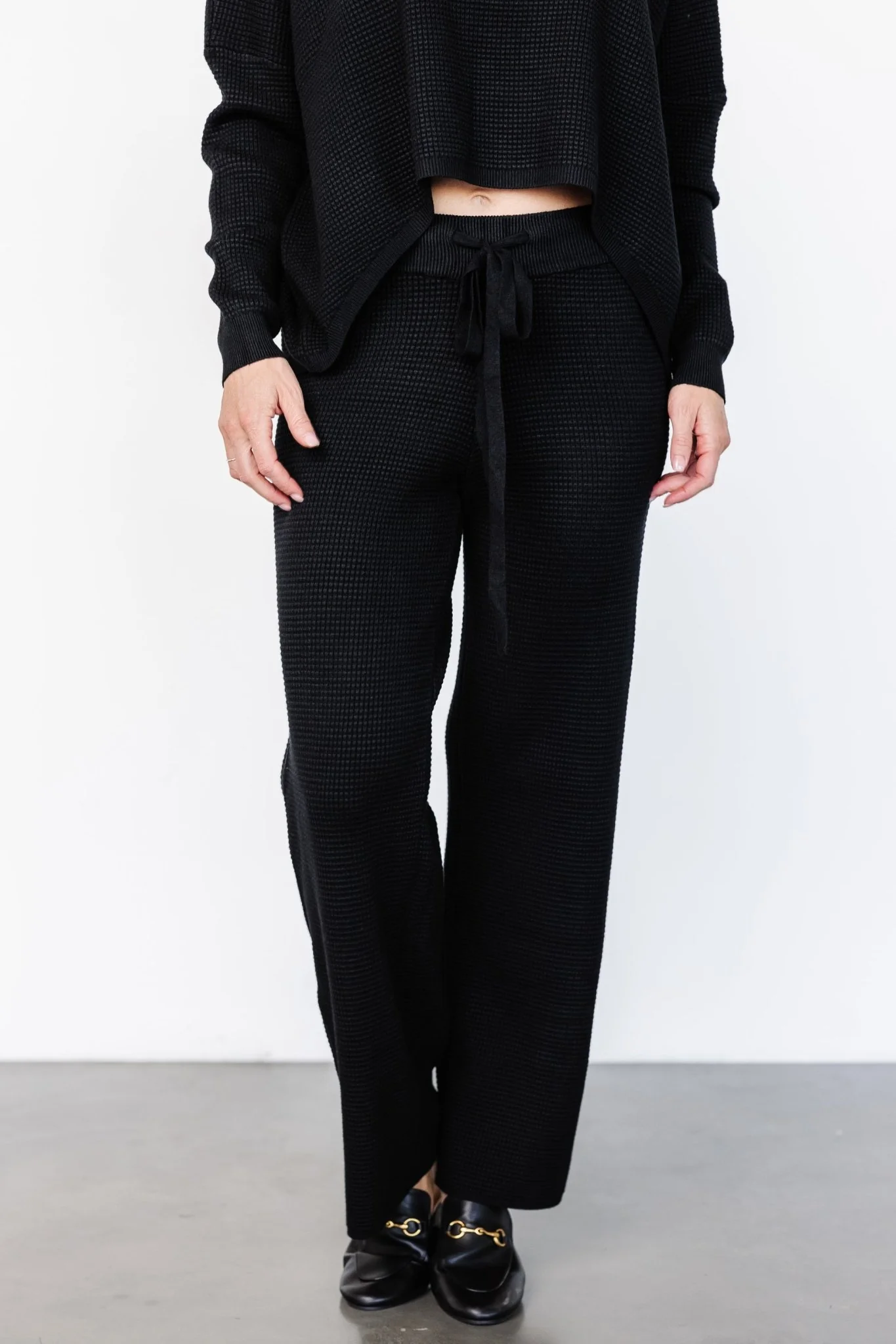 Owen Waffle Pants | Black - Vlounger