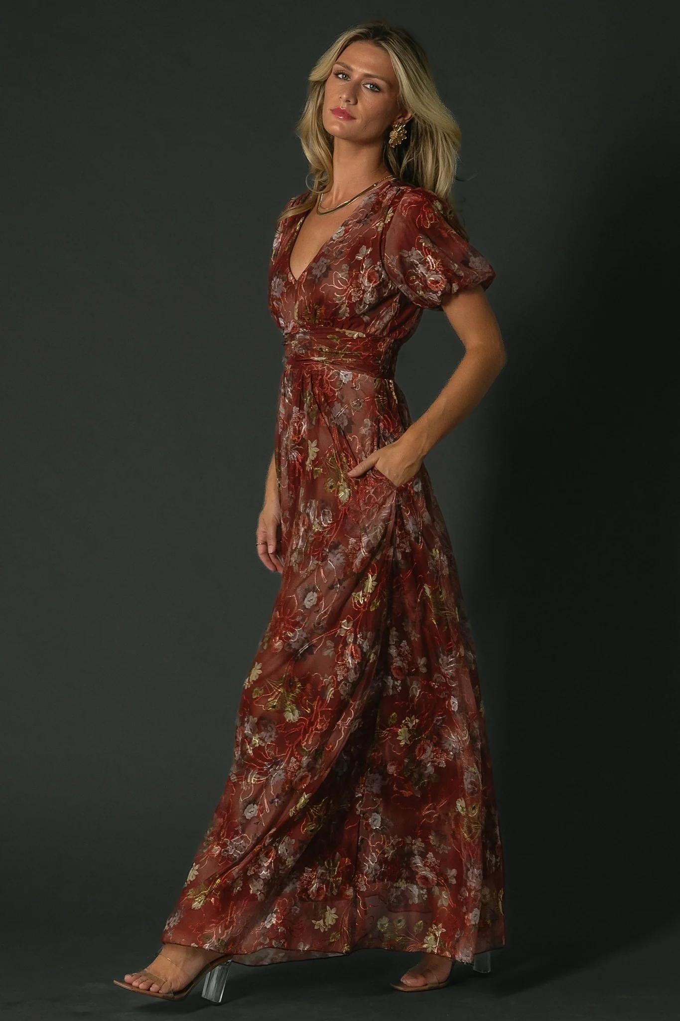 Ardley Maxi Dress | Rust Multi Floral - Vlounger