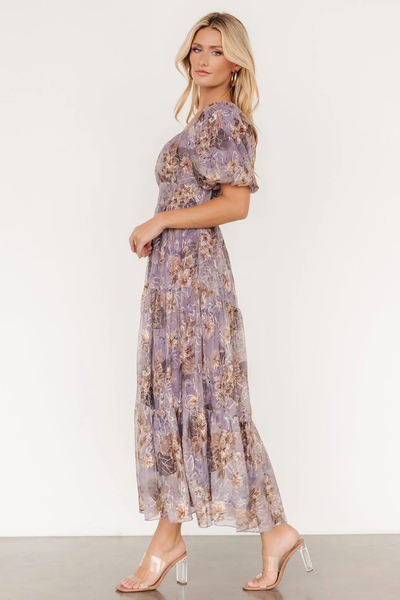 Annabeth Midi Dress | Lavender Floral - Vlounger