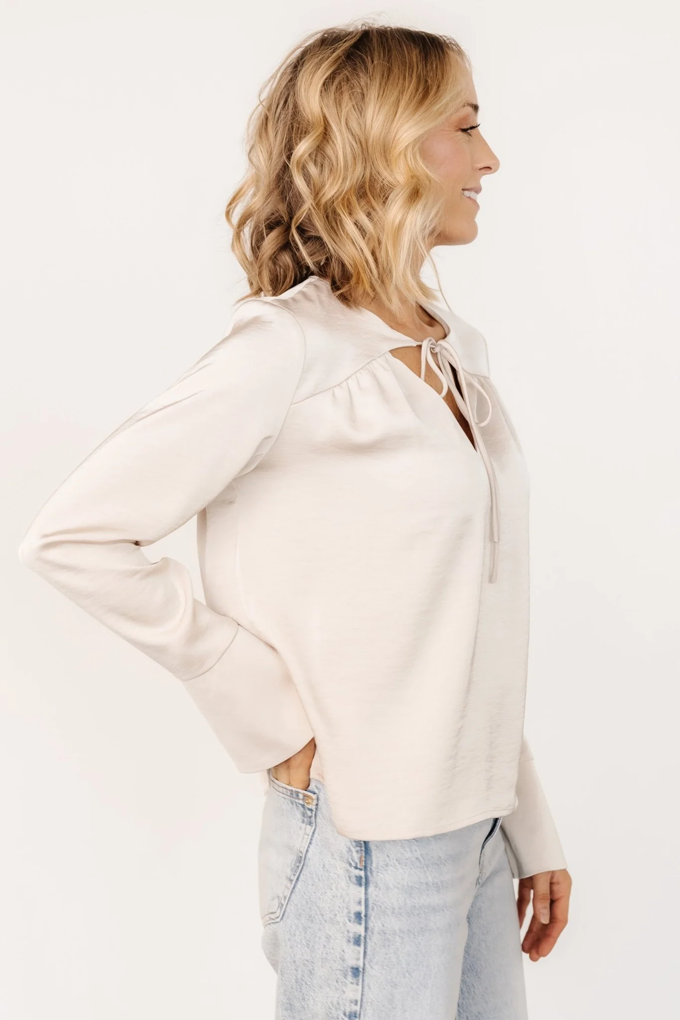 Westminster Satin Top | Pearl - Vlounger