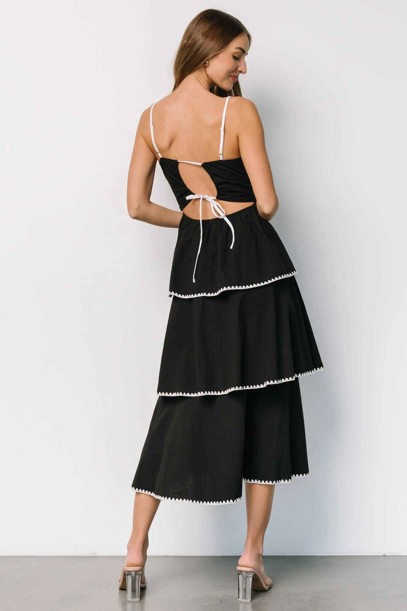 Odette Tiered Dress | Black + White - Vlounger