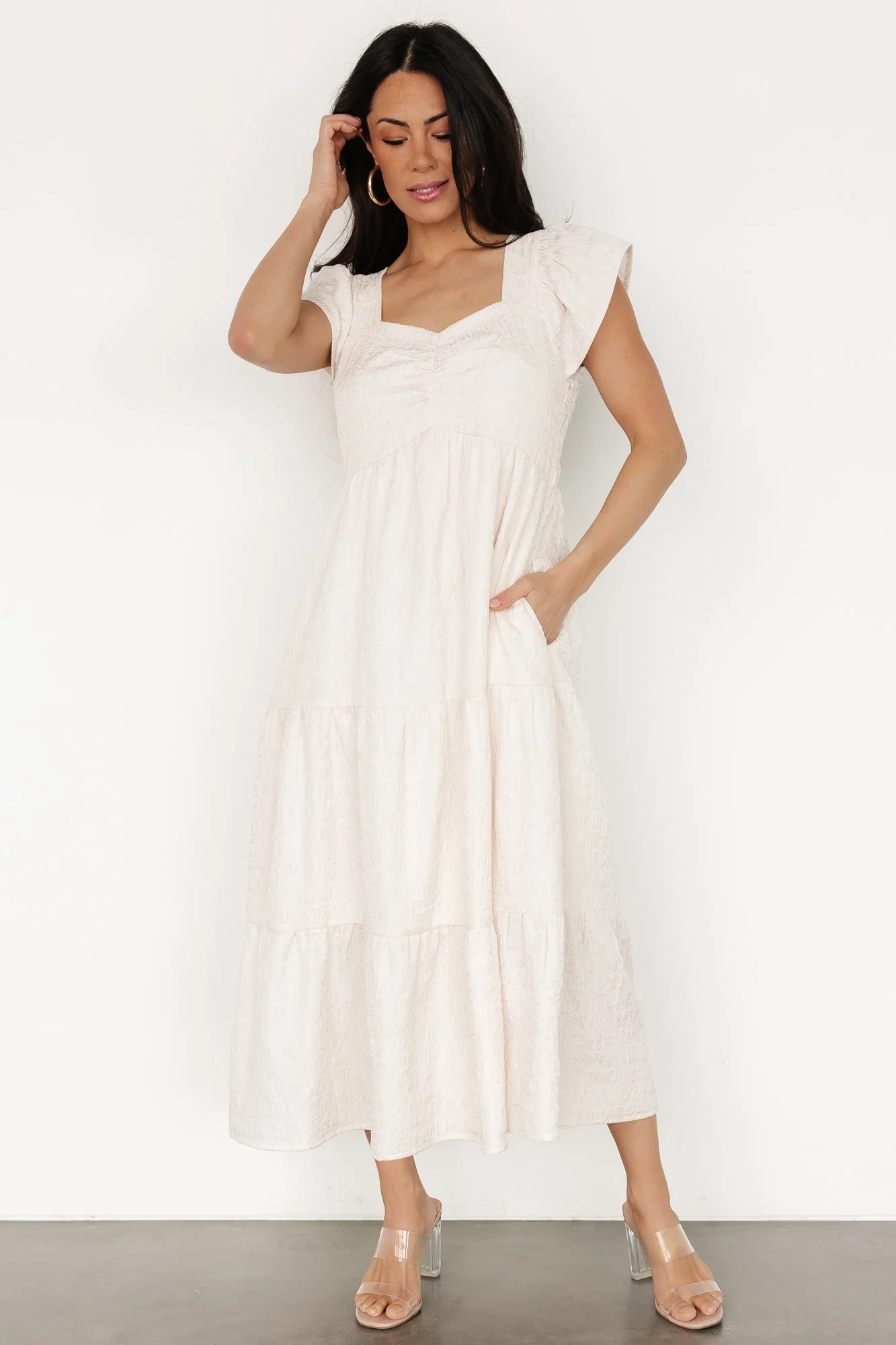 Kesler Midi Dress | Cream - Vlounger