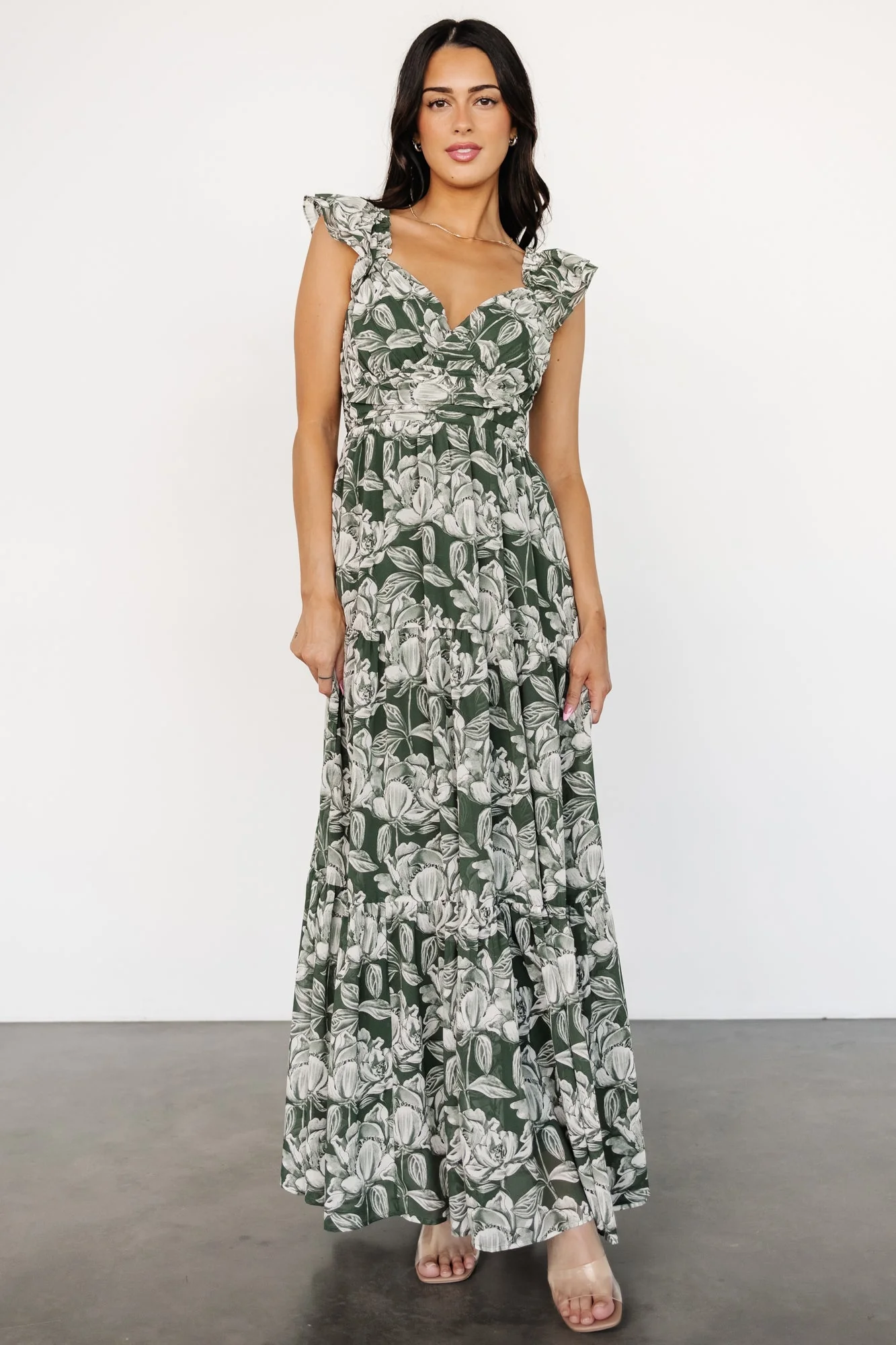 Martina Maxi Dress | Green + White - Vlounger
