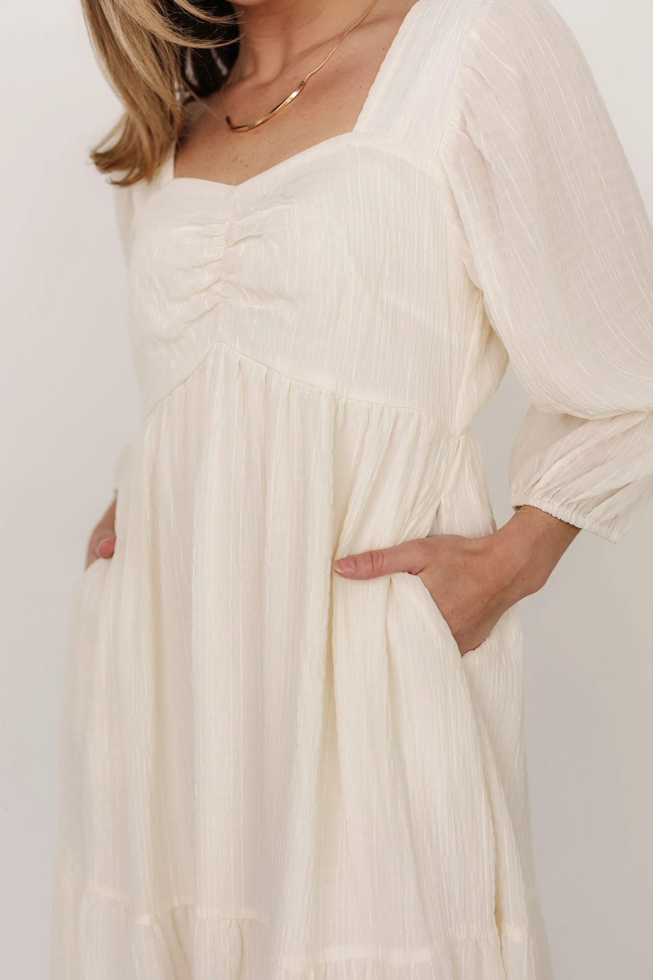 Vaeda Midi Dress | Cream - Vlounger