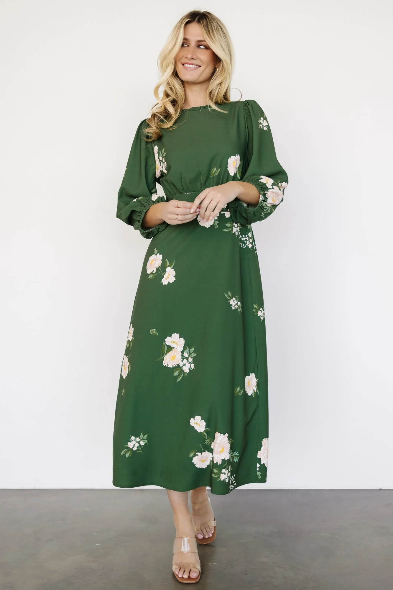 Karalie Maxi Dress | Green Floral - Vlounger