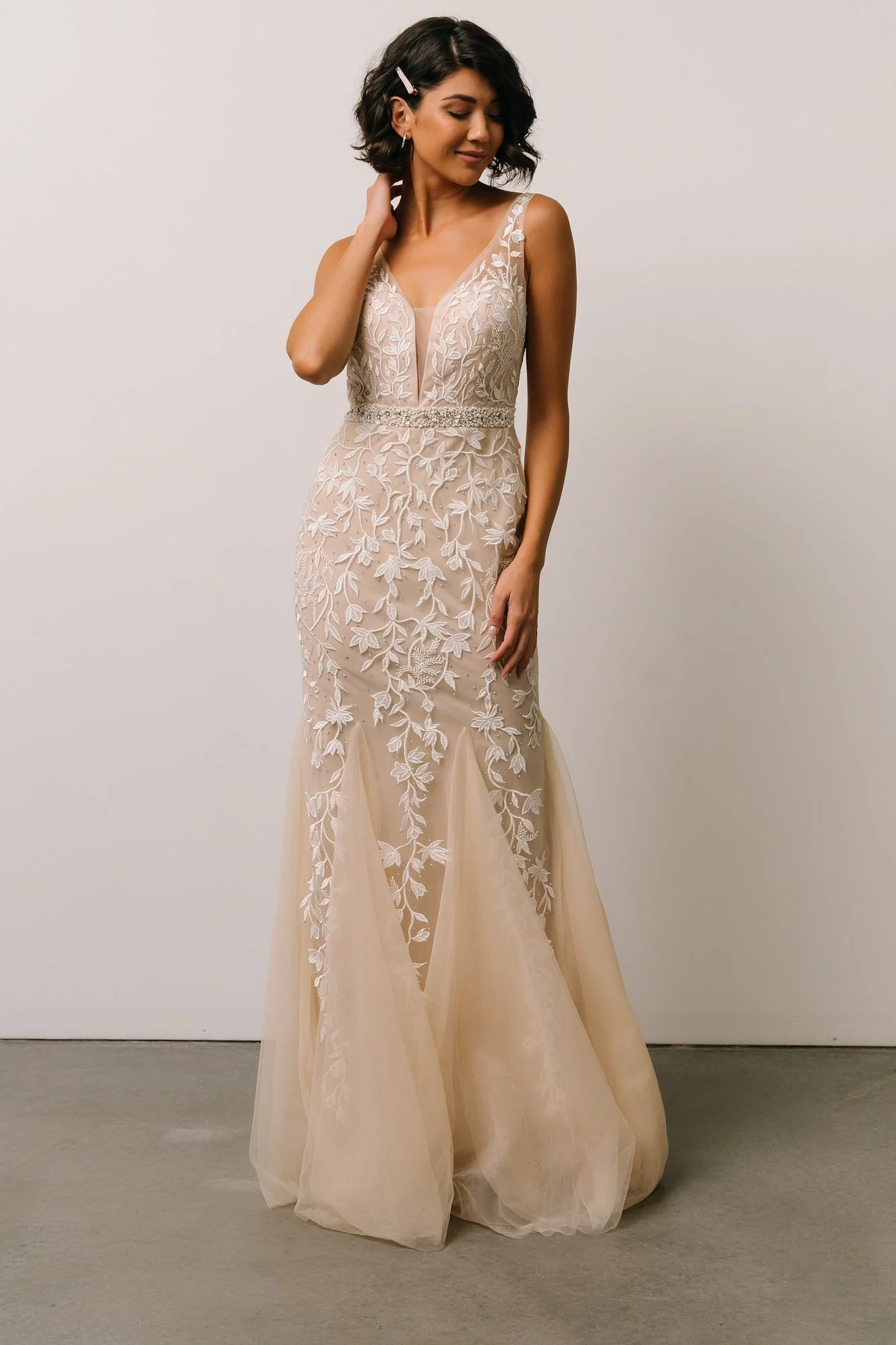 Fleurette Bridal Gown | Beige + Ivory - Vlounger