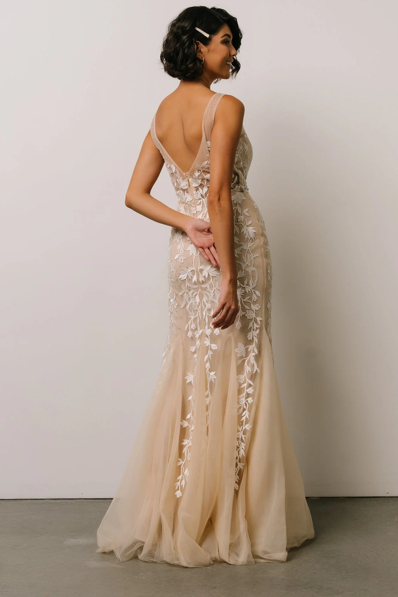 Fleurette Bridal Gown | Beige + Ivory - Vlounger