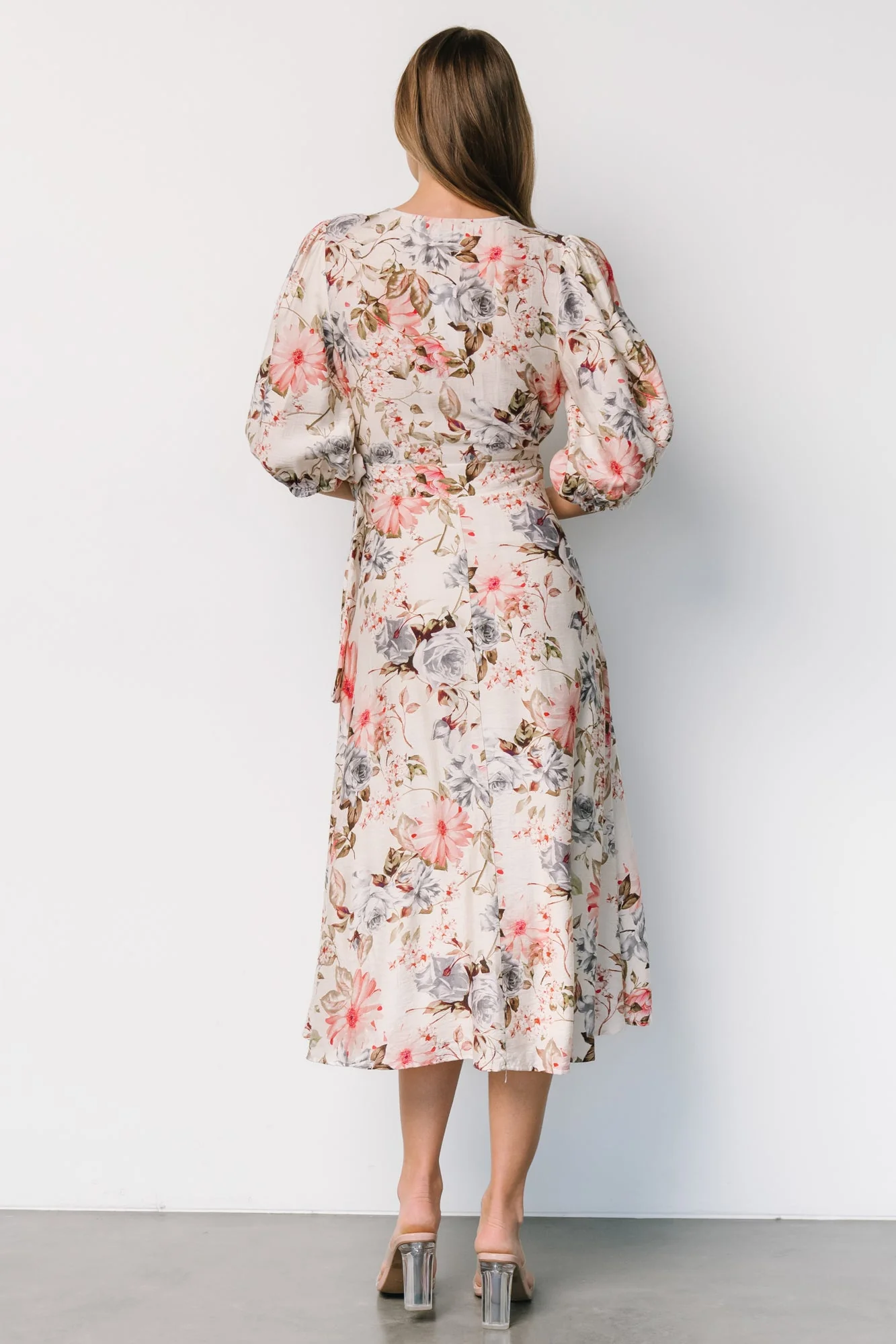Fiorina Wrap Midi Dress | Ivory Multi Floral - Vlounger