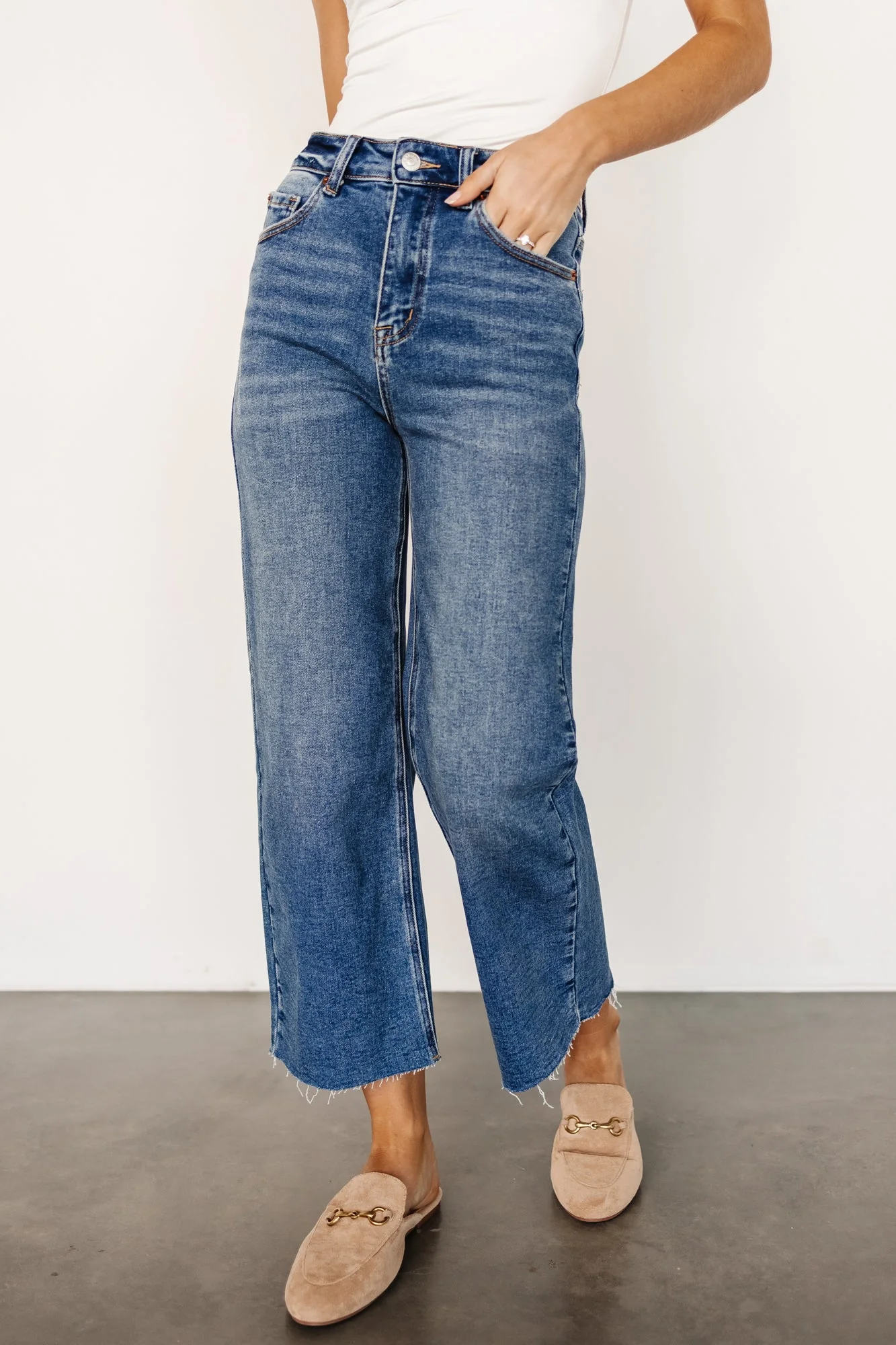 Kirby High Rise Wide Leg Jeans | Medium Wash - Vlounger