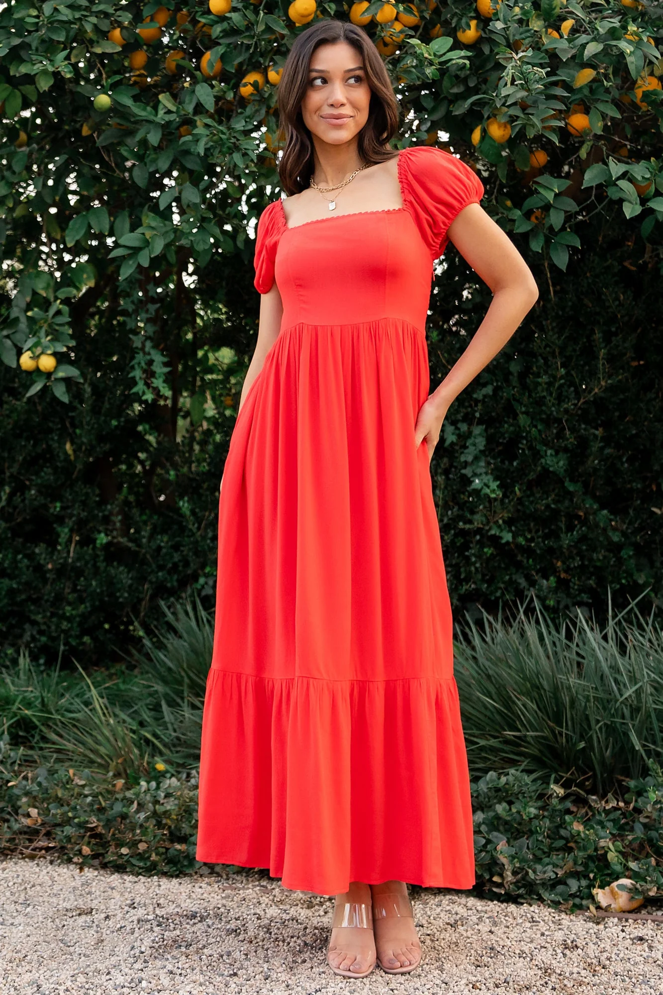 Ilona Maxi Dress | Cherry Red - Vlounger