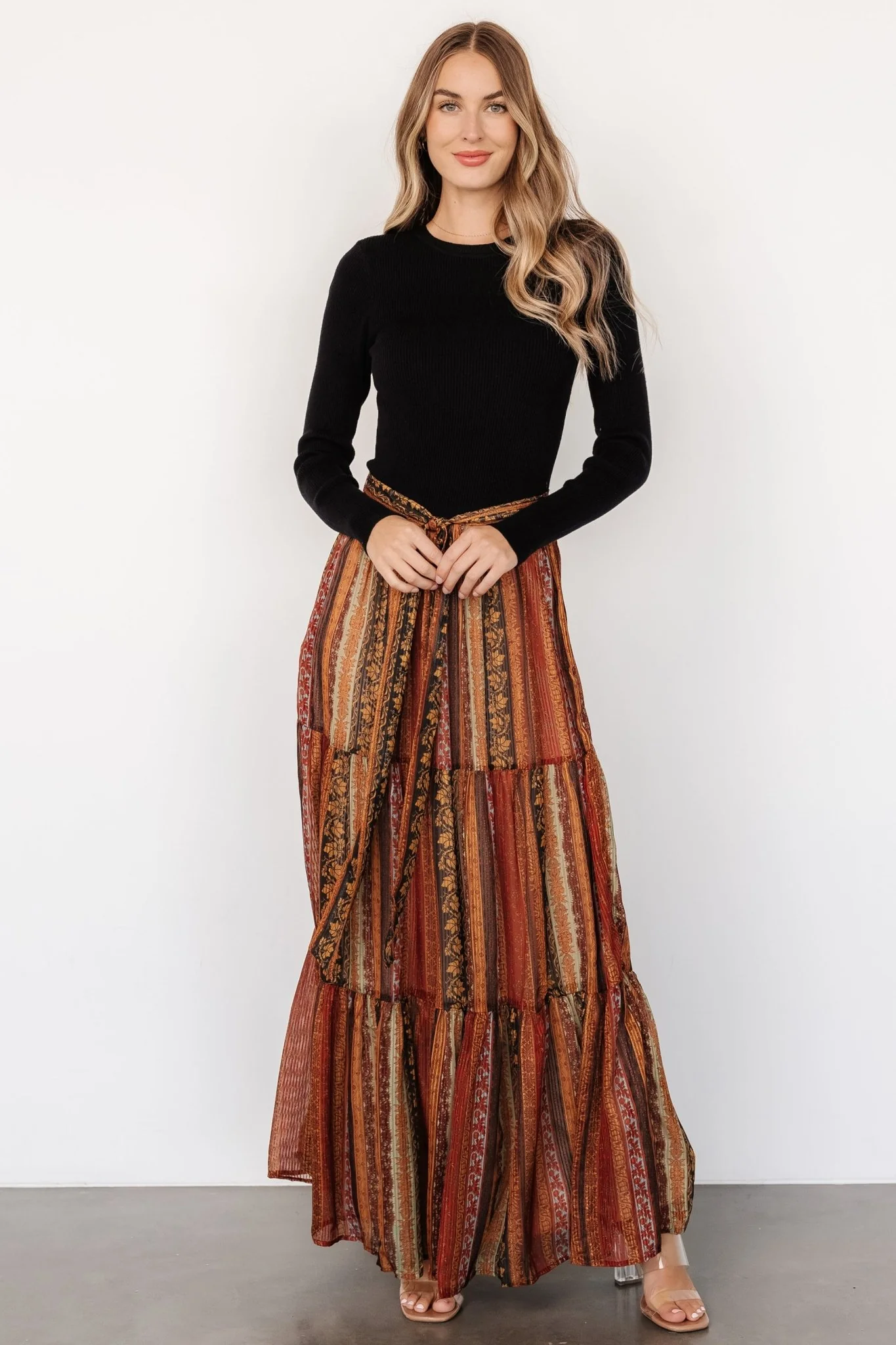 Emryn Sweater Dress | Black + Multi Print - Vlounger