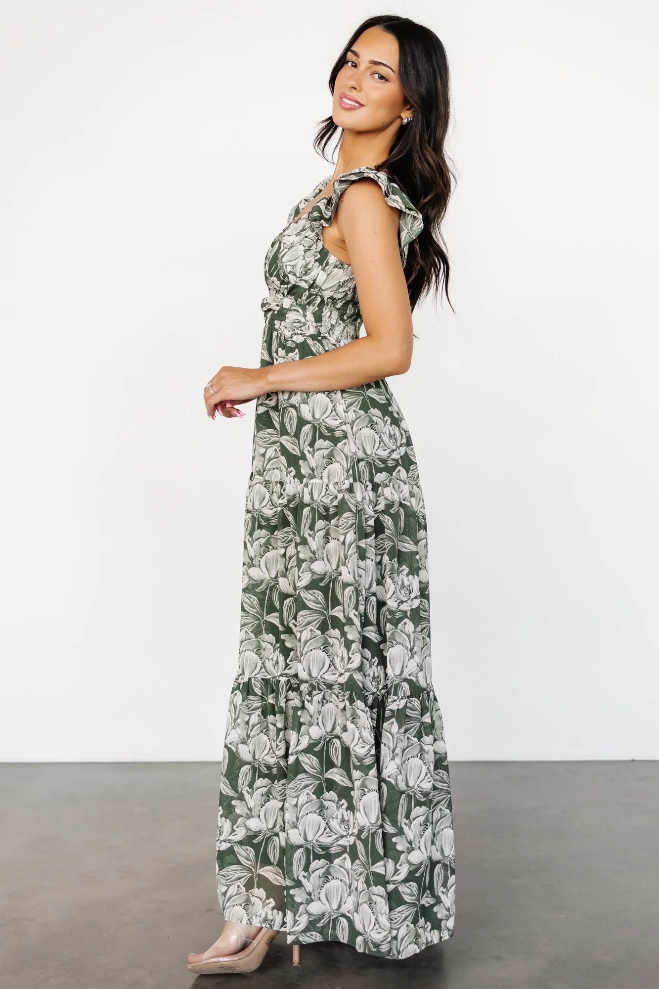 Martina Maxi Dress | Green + White - Vlounger