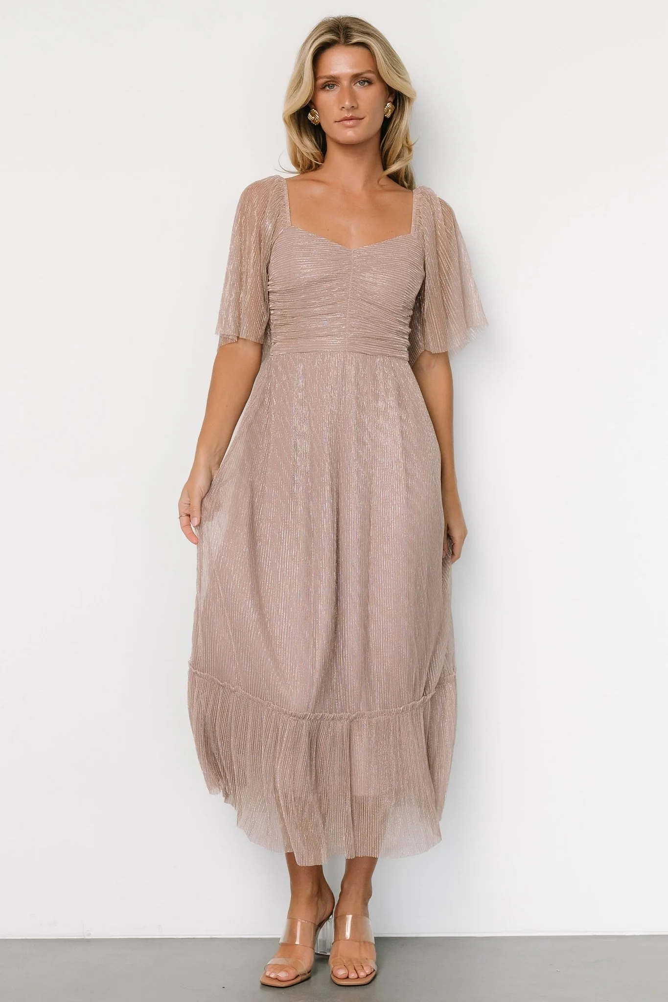 Elea Shimmer Dress | Vintage Rose - Vlounger