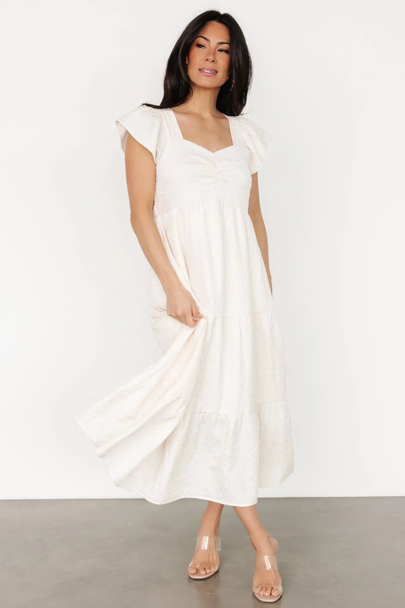 Kesler Midi Dress | Cream - Vlounger