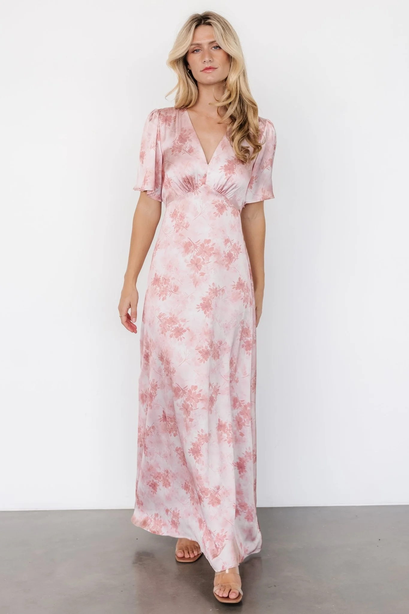 Carmen Maxi Dress | Blush Floral - Vlounger