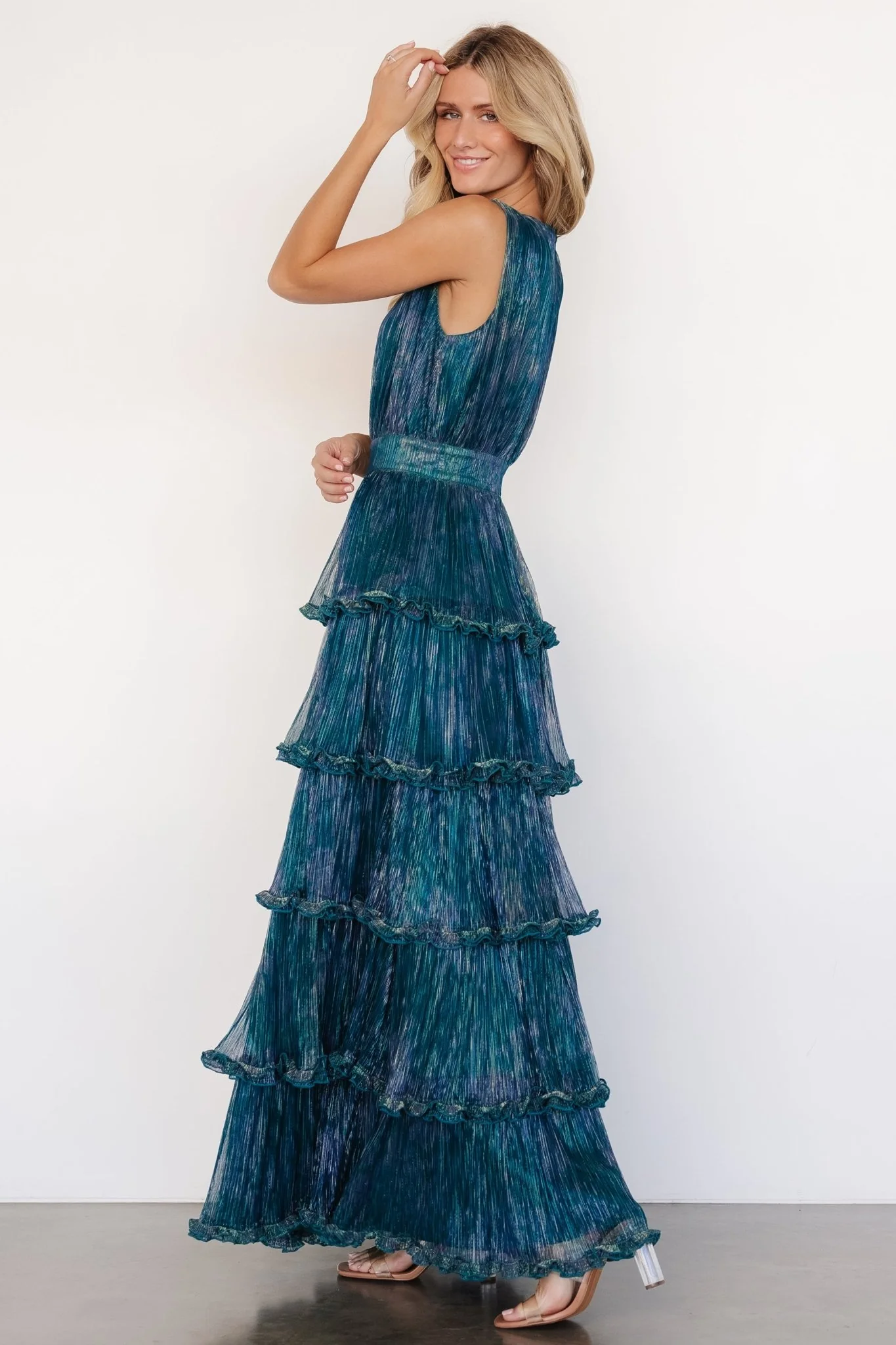 Quentin Shimmer Dress | Teal + Purple - Vlounger