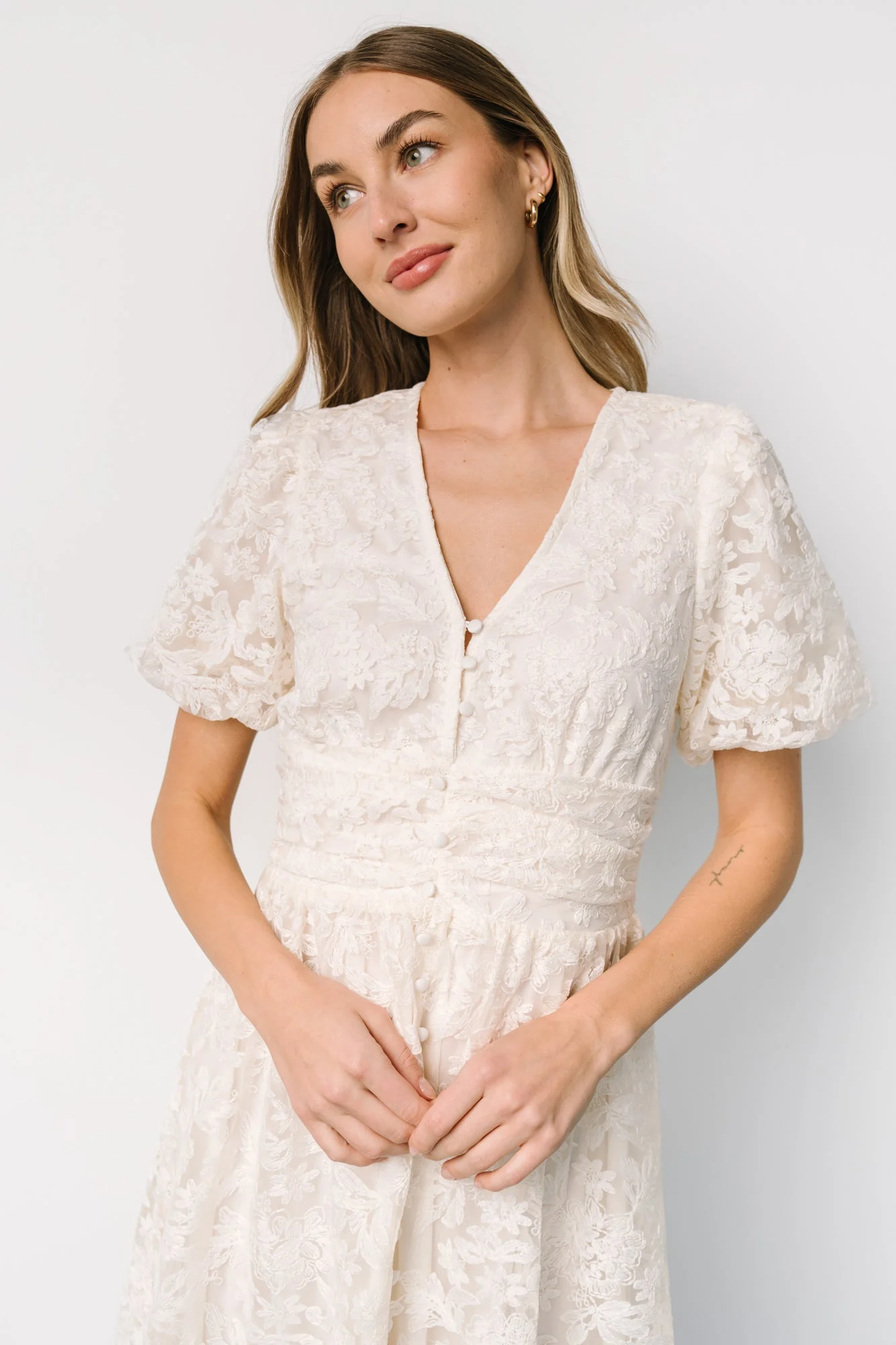 Edwina Lace Dress | Vintage Cream - Vlounger