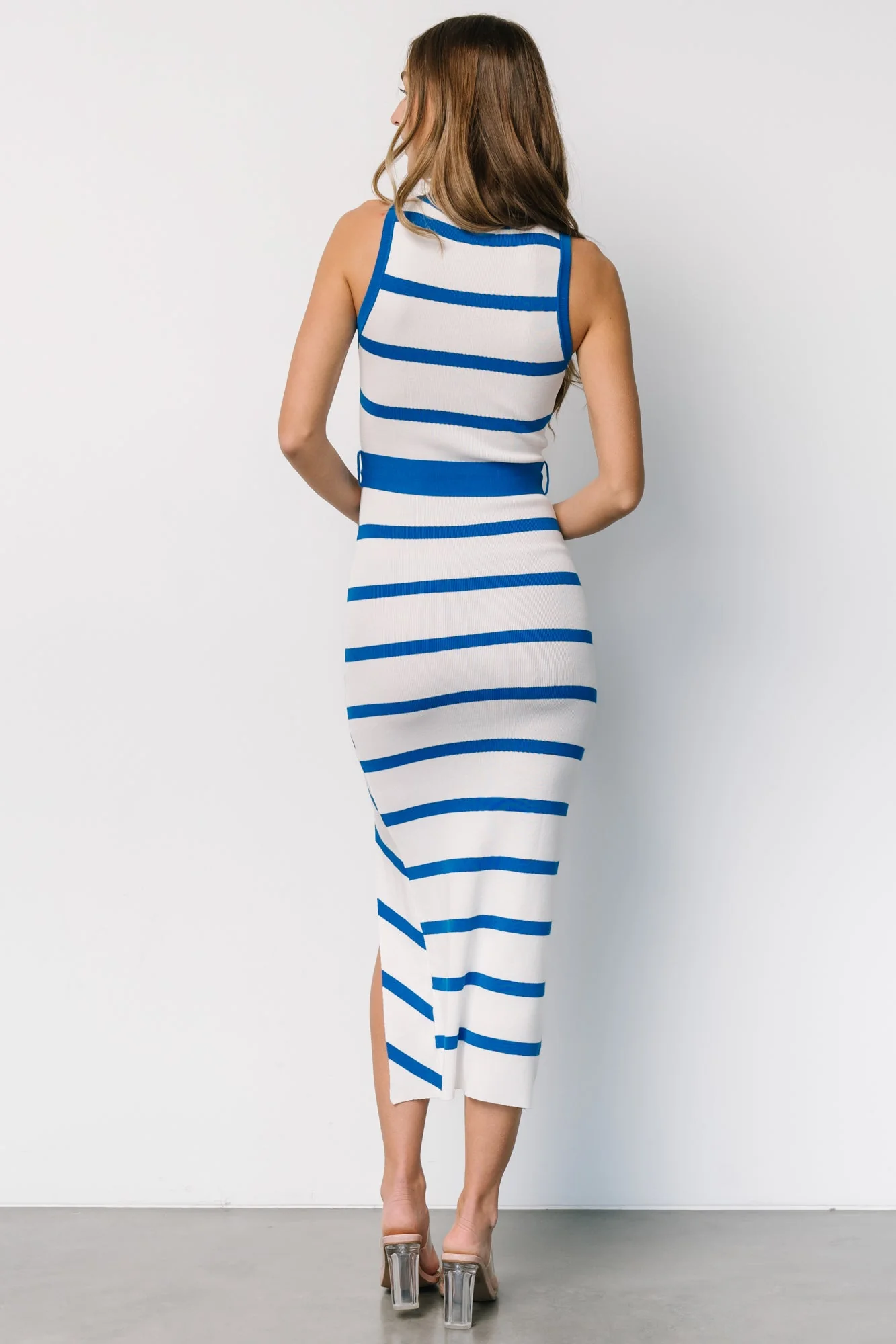 Chelsea Knit Dress | White + Blue - Vlounger