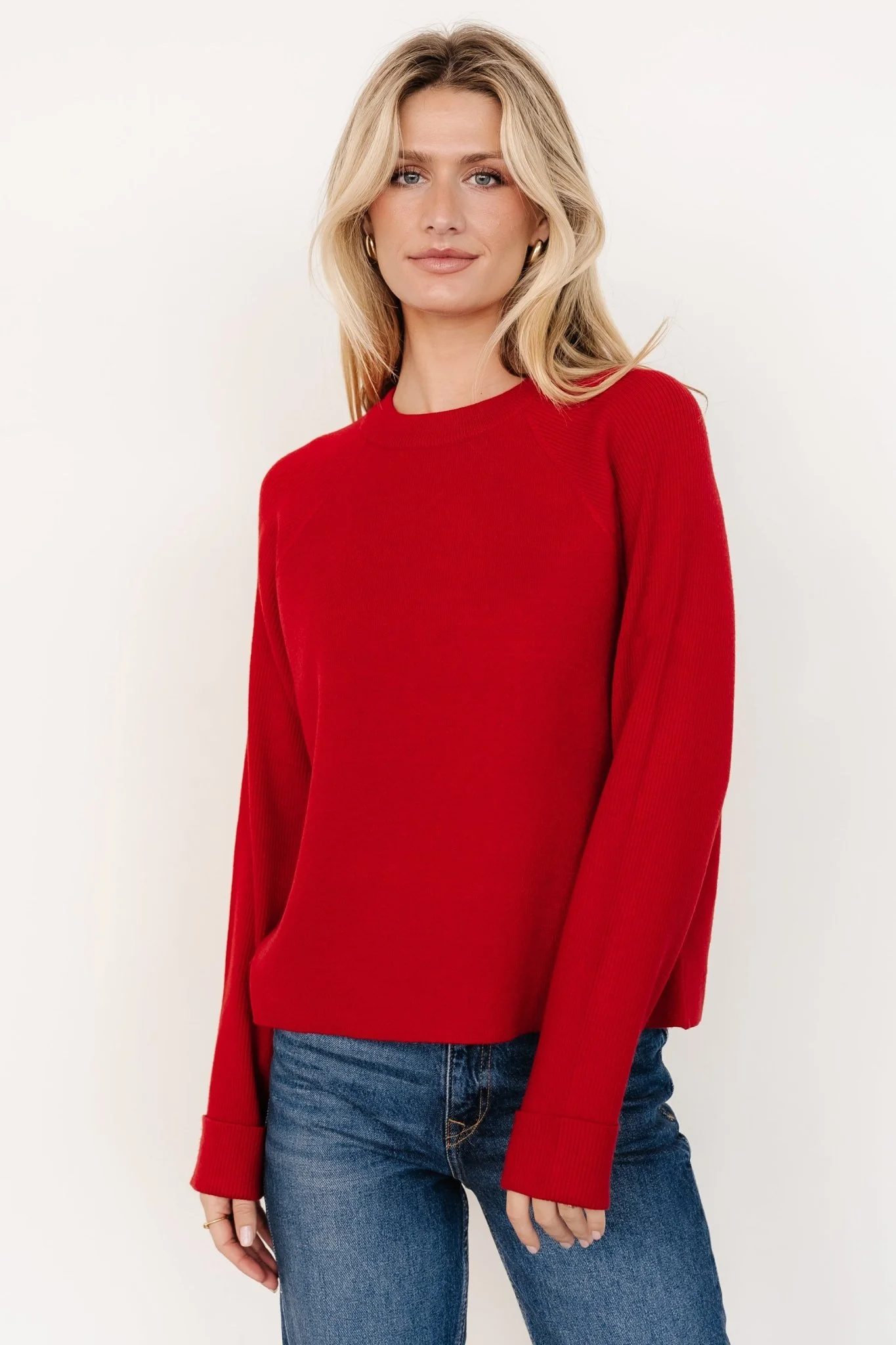 Helena Knit Sweater | Red - Vlounger