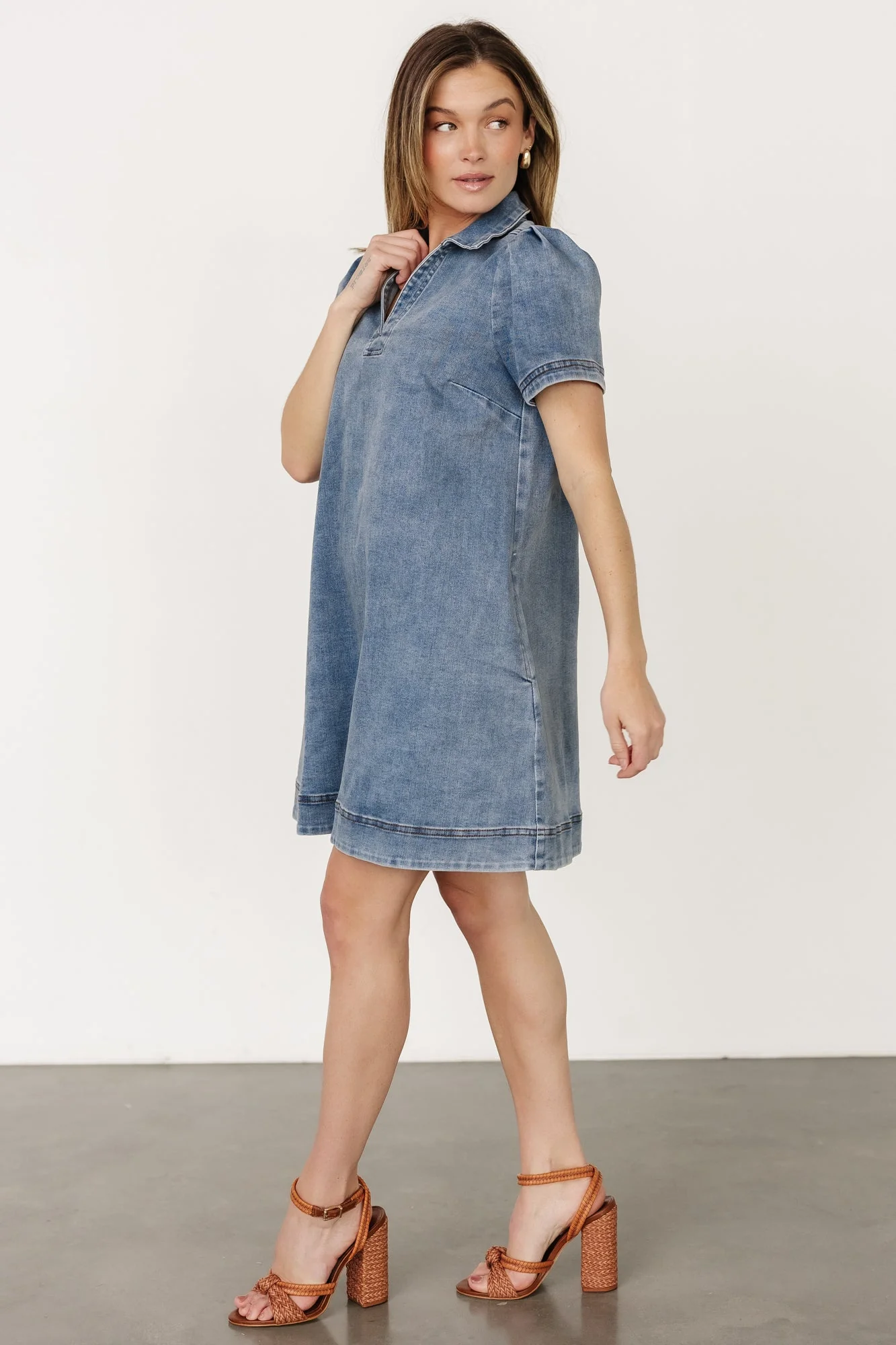 Saylor Short Dress | Denim - Vlounger