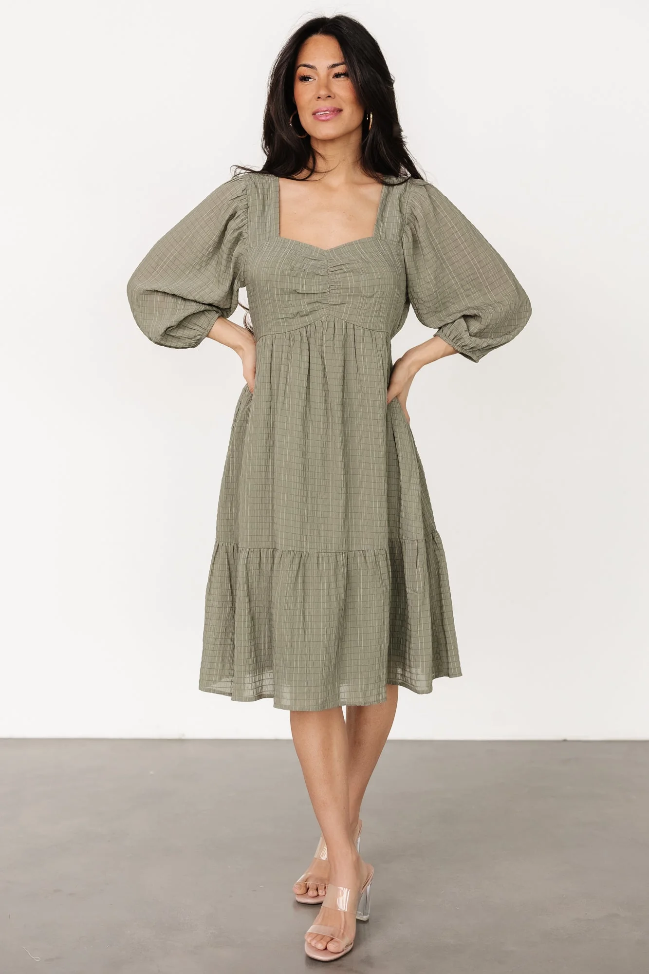 Vaeda Midi Dress | Olive - Vlounger