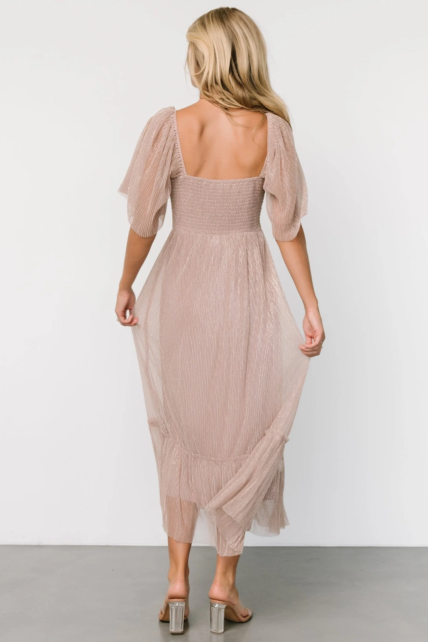 Elea Shimmer Dress | Vintage Rose - Vlounger
