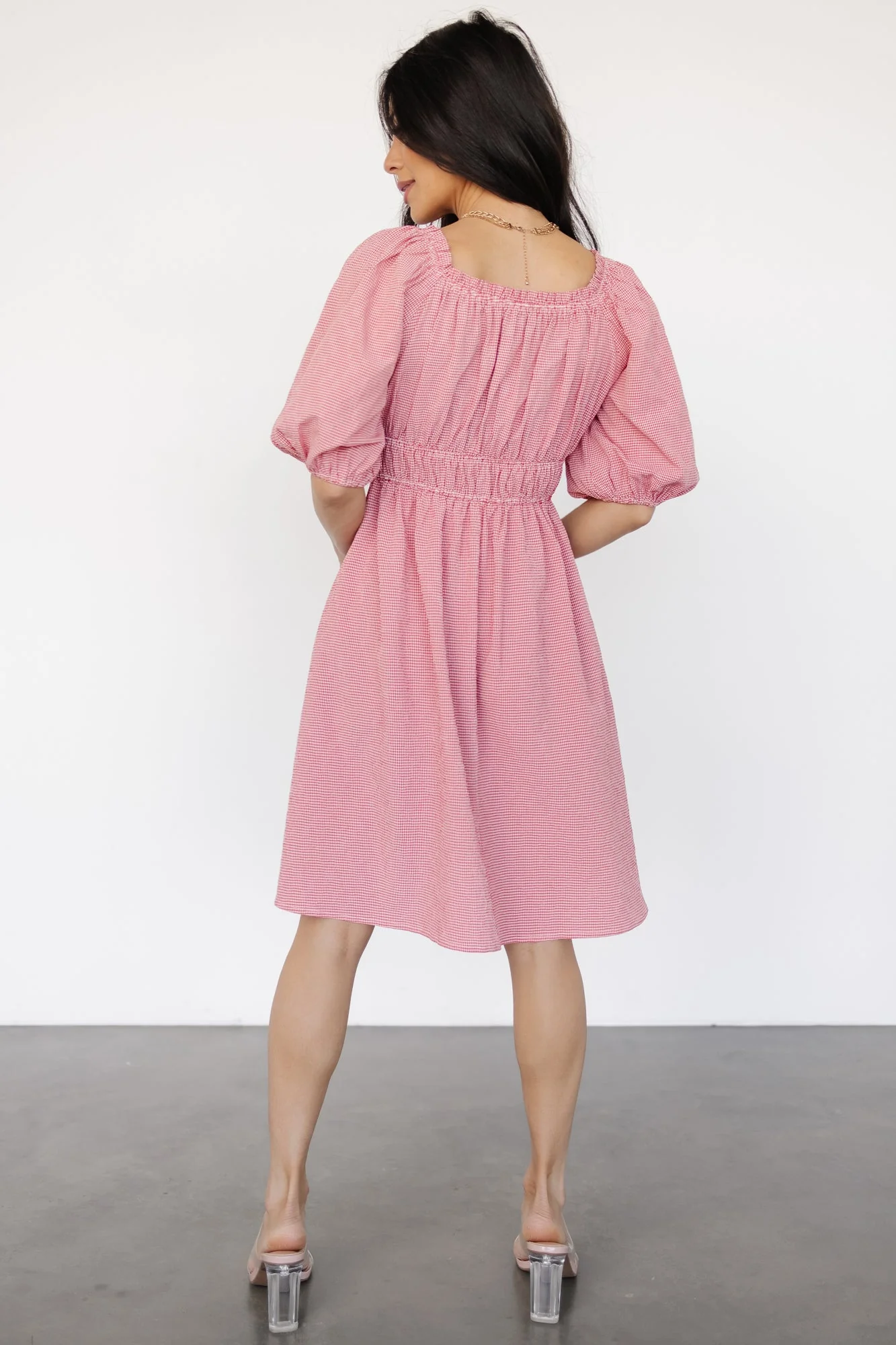 Shawna Short Dress | Red Gingham Print - Vlounger