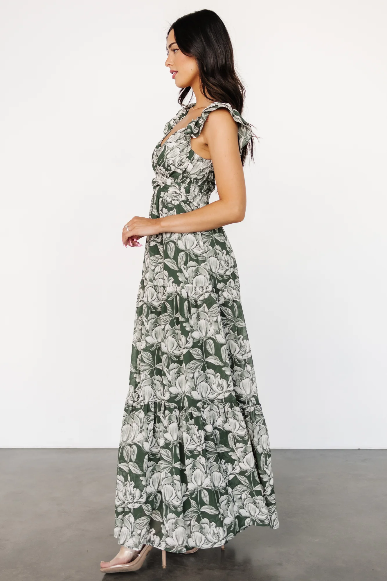 Martina Maxi Dress | Green + White - Vlounger
