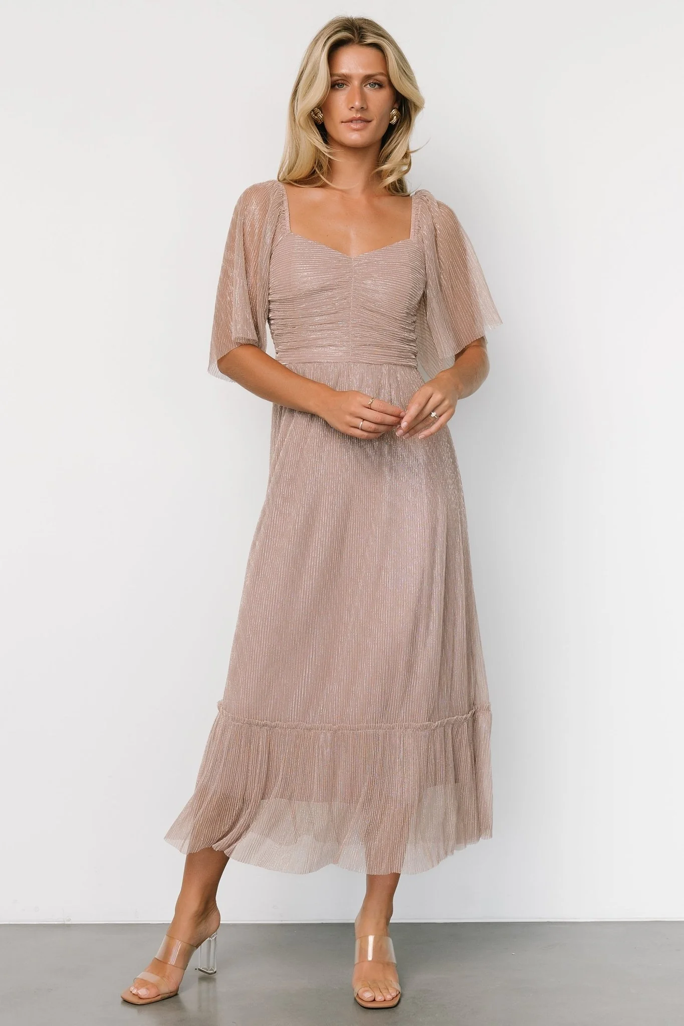 Elea Shimmer Dress | Vintage Rose - Vlounger