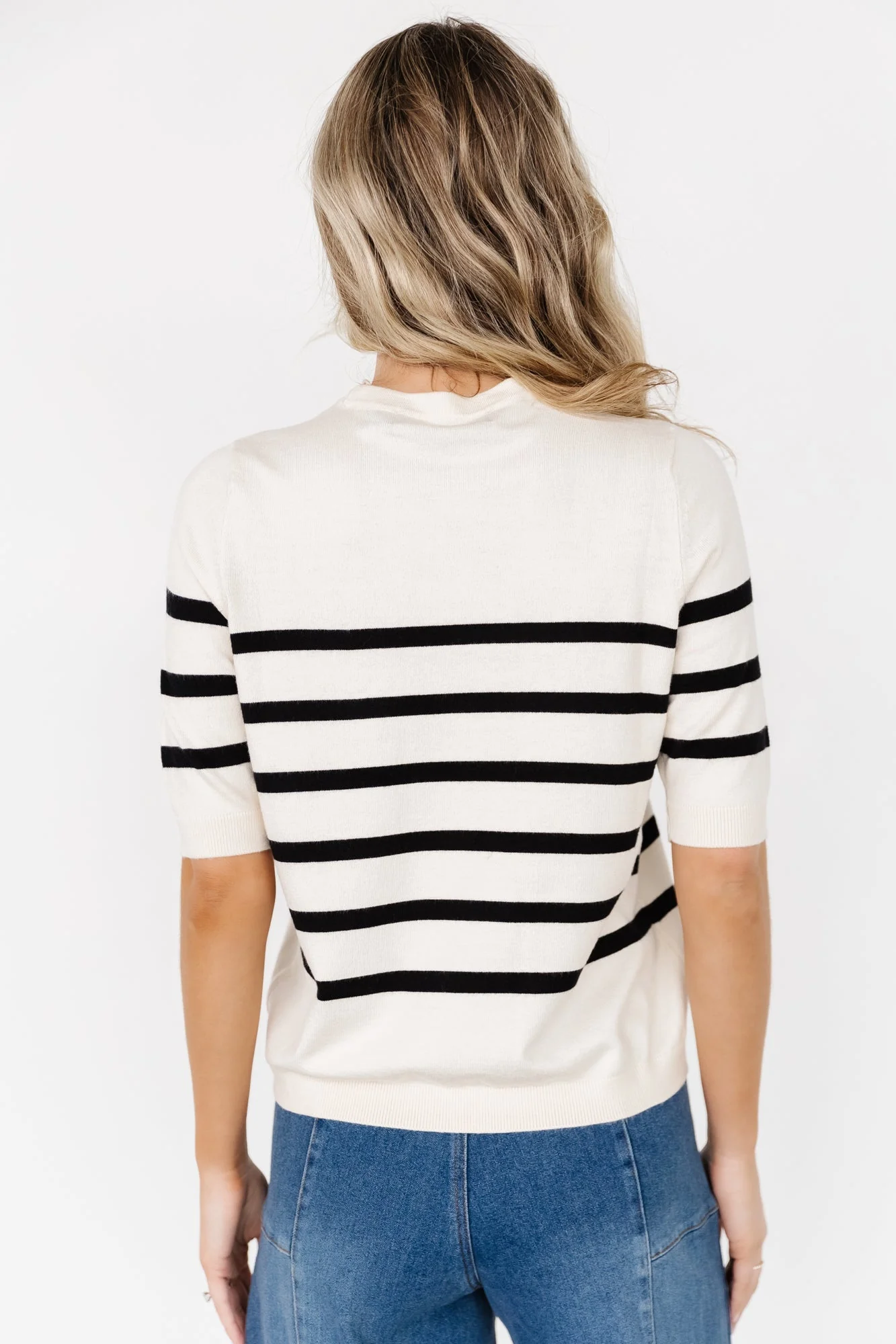 Huntington Striped Top | Cream + Black - Vlounger