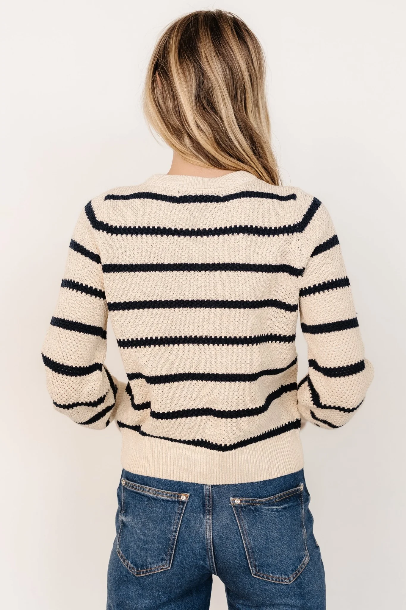 Rianne Knit Sweater | Cream + Navy Stripe - Vlounger