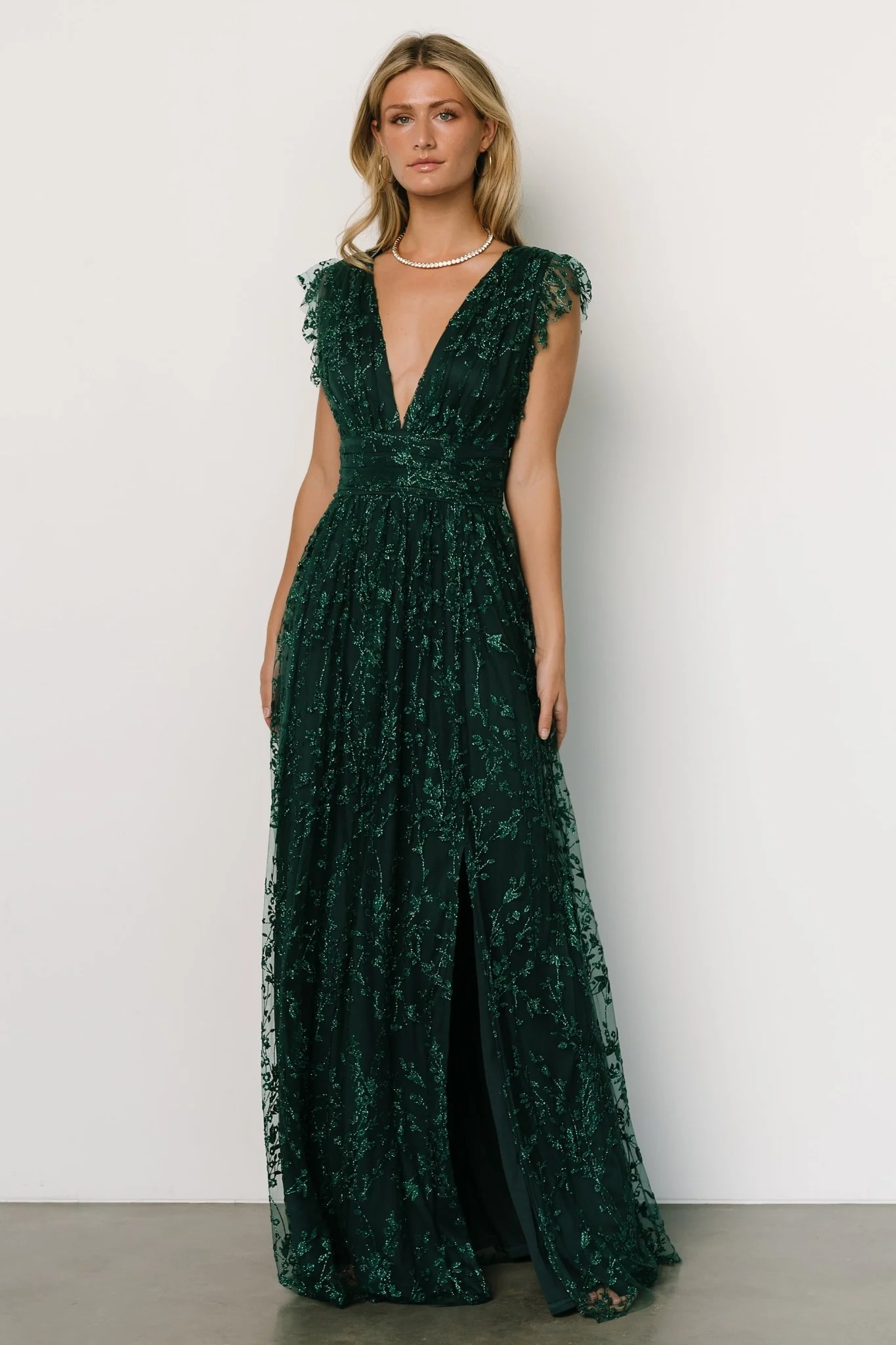 Arlene Shimmer Gown | Emerald - Vlounger