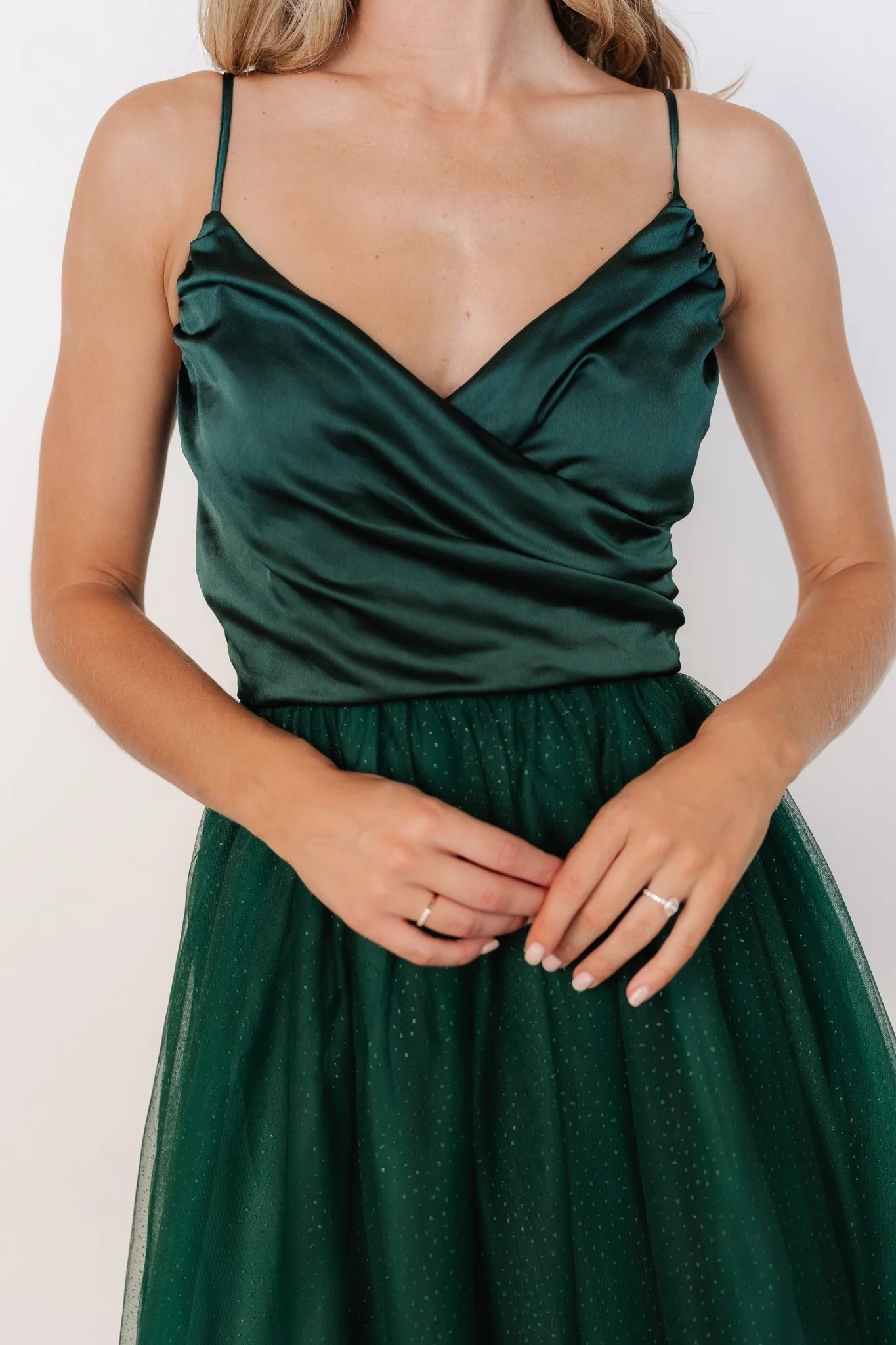 Shonda Sparkle Midi Dress | Emerald - Vlounger