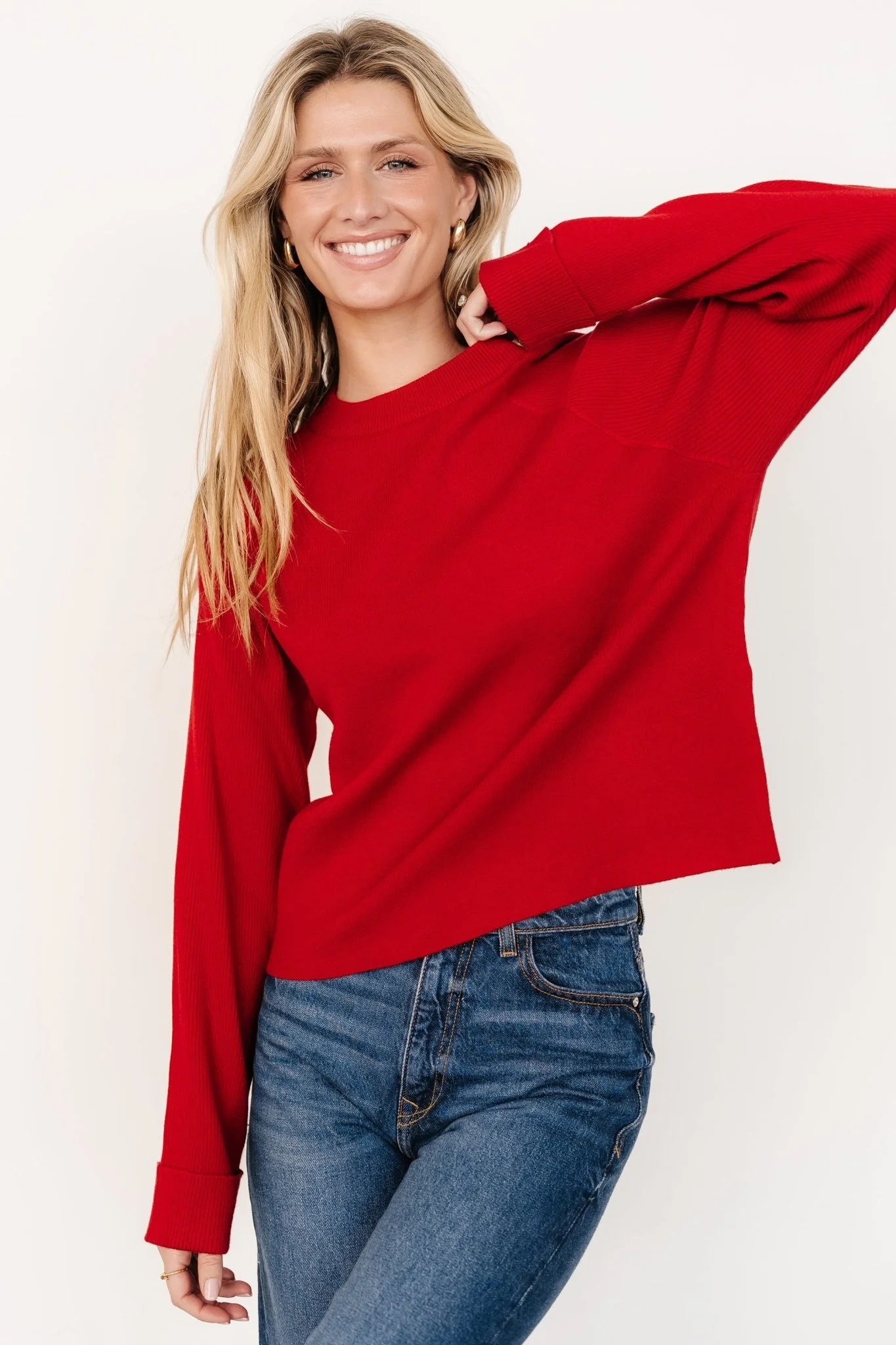 Helena Knit Sweater | Red - Vlounger
