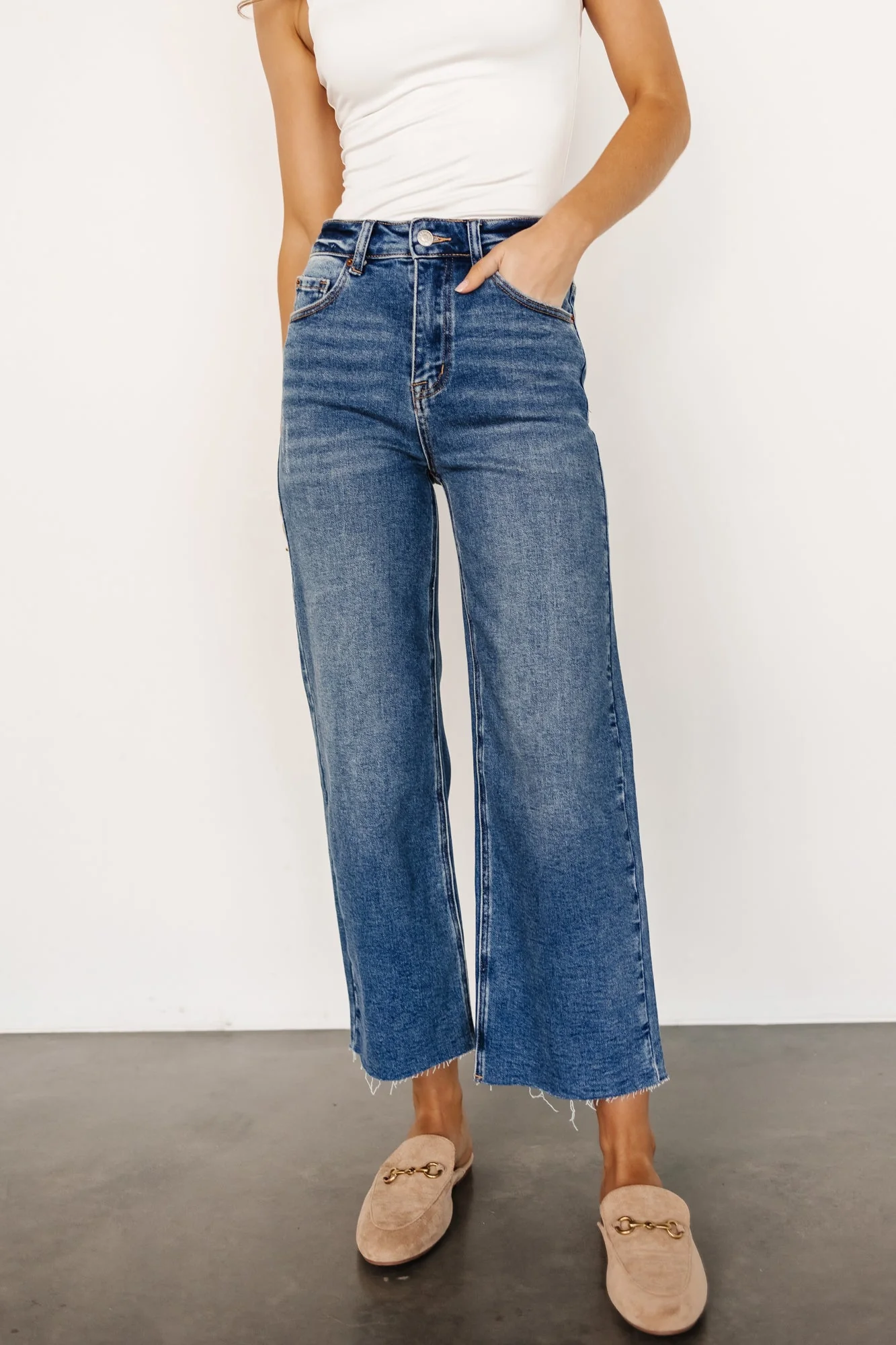 Kirby High Rise Wide Leg Jeans | Medium Wash - Vlounger