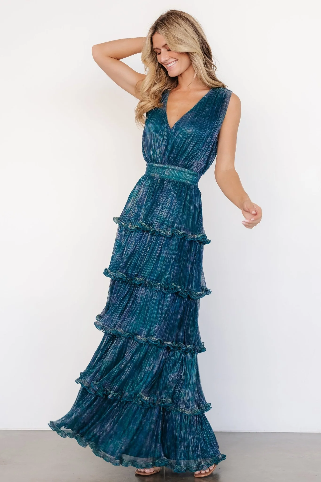 Quentin Shimmer Dress | Teal + Purple - Vlounger